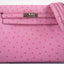 Hermès Kelly Danse II Bubblegum Pink 5P Ostrich Palladium Hardware