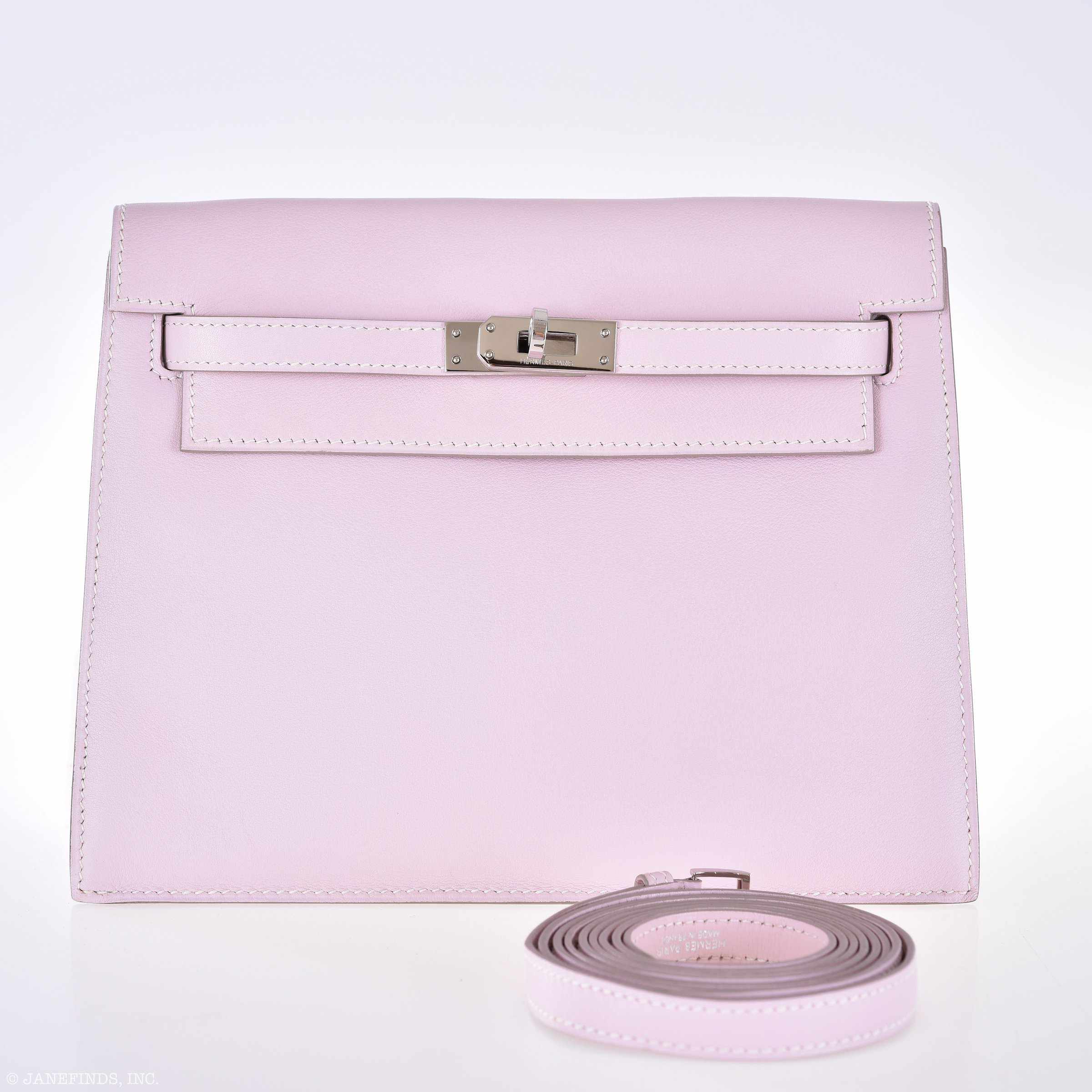 Hermès Kelly Danse II Pink Dragee Swift Palladium Hardware