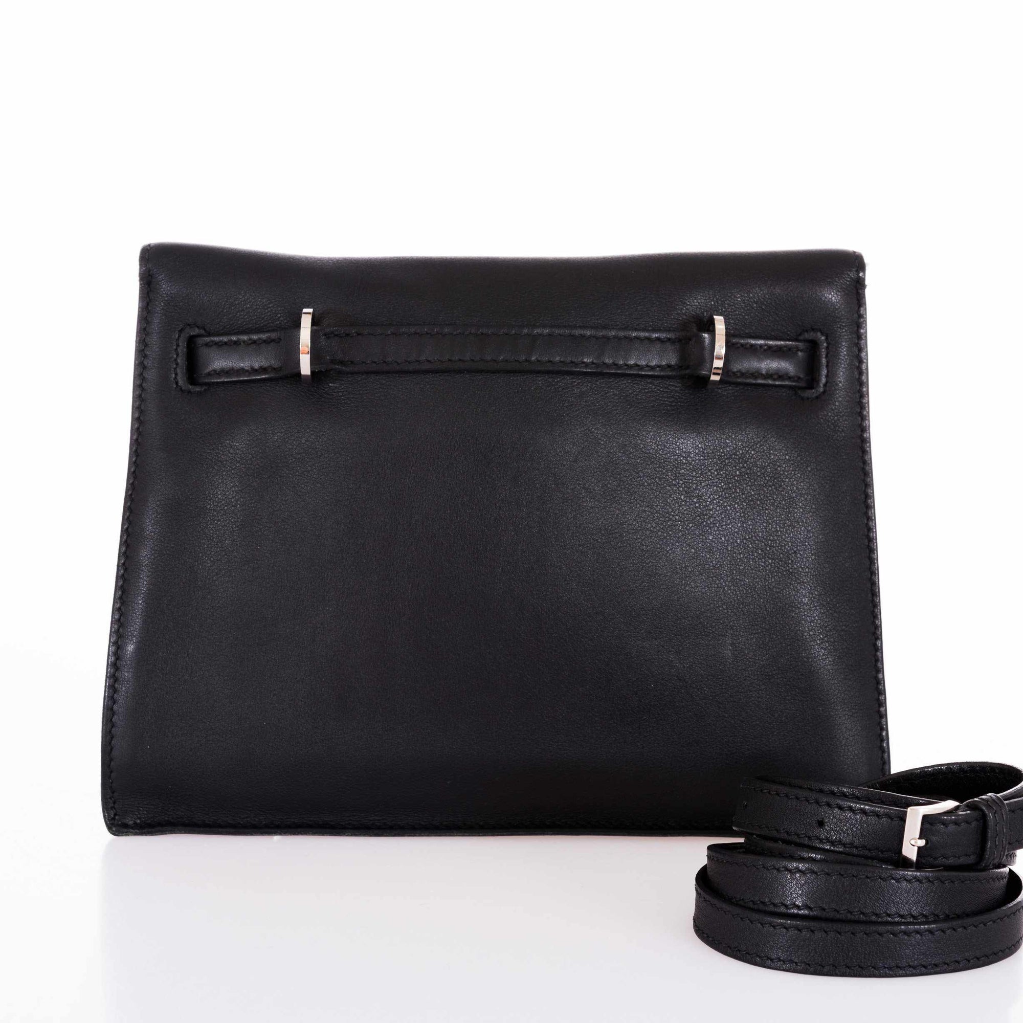 Hermès Kelly Danse Noir Swift Palladium Hardware