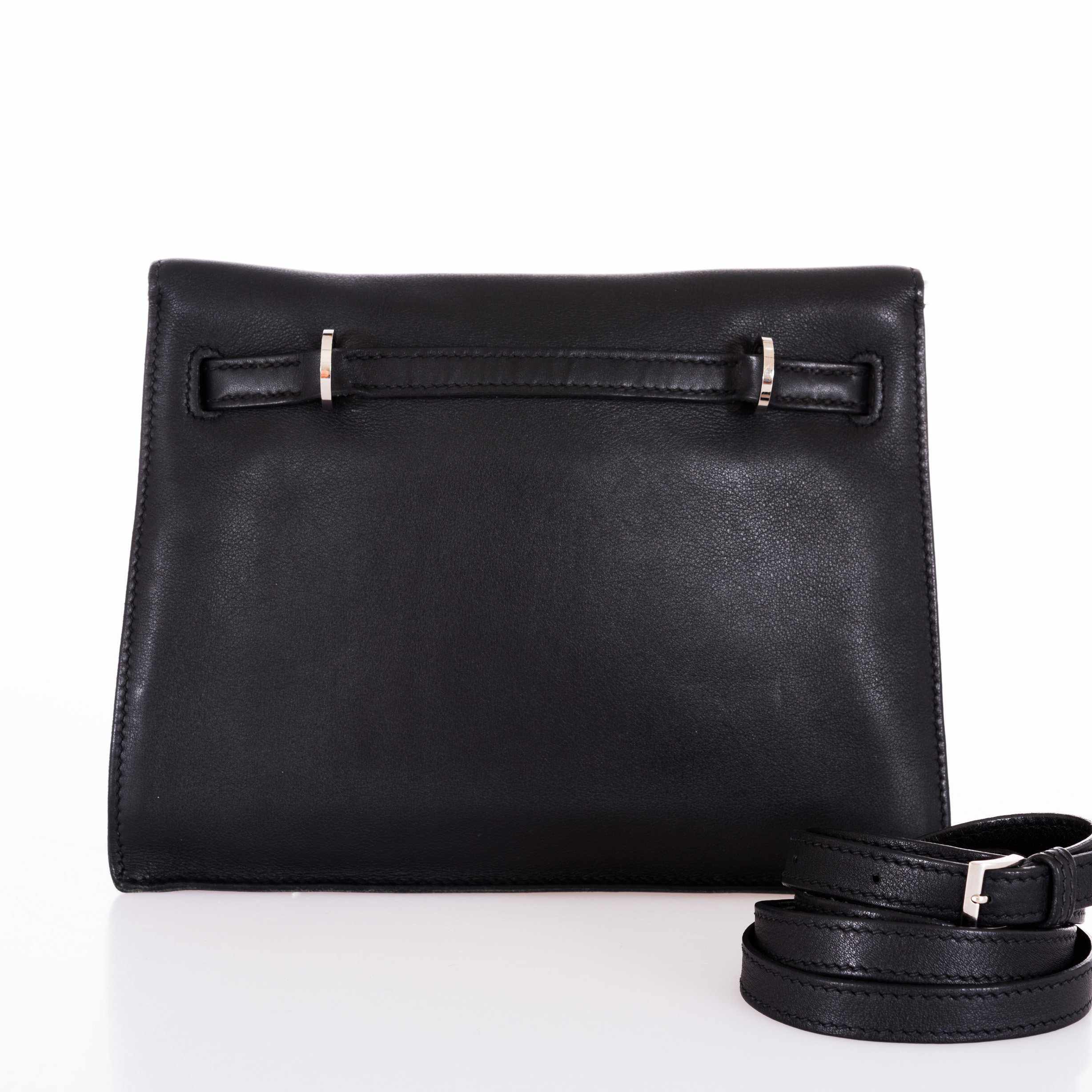 Hermès Kelly Danse Noir Swift Palladium Hardware