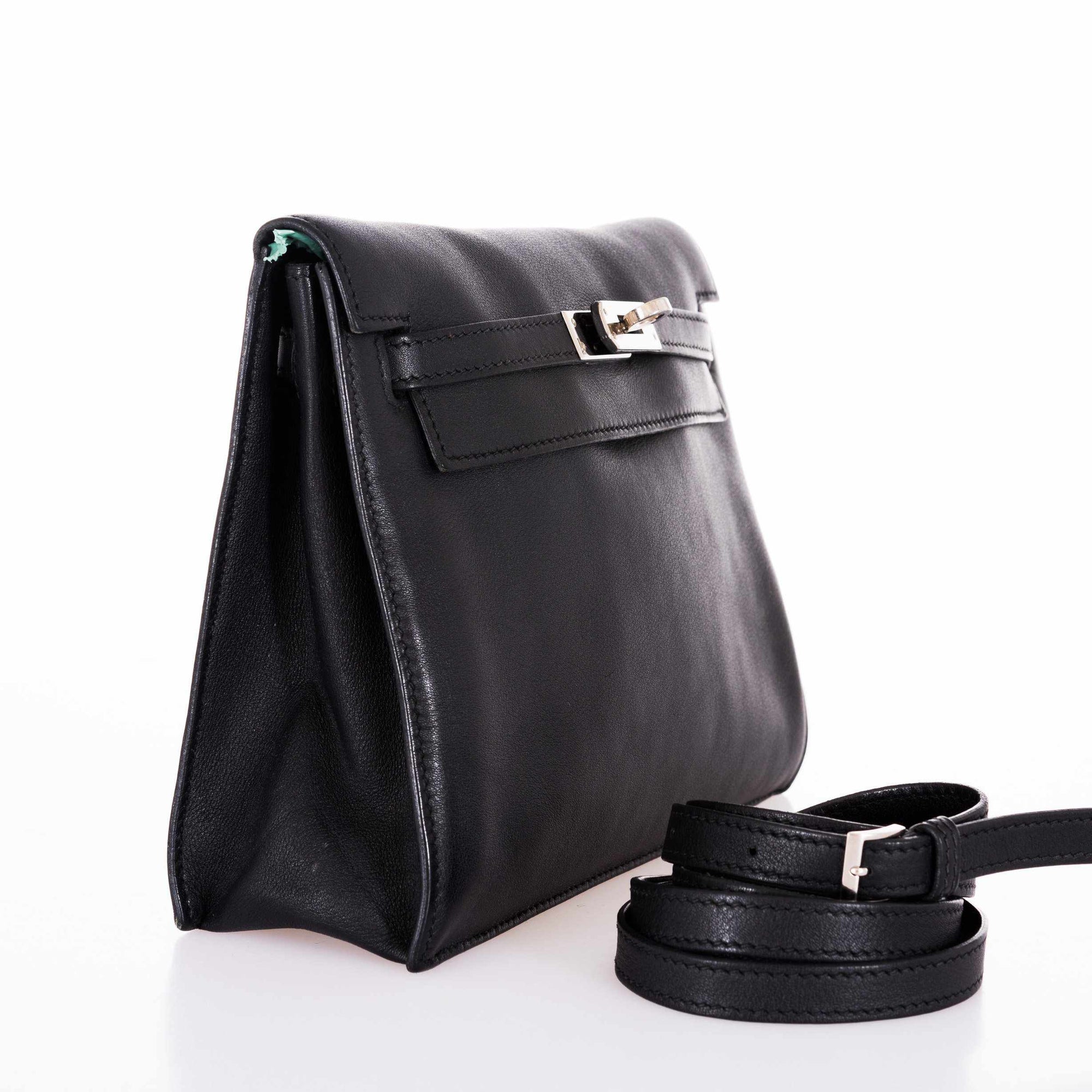 Hermès Kelly Danse Noir Swift Palladium Hardware