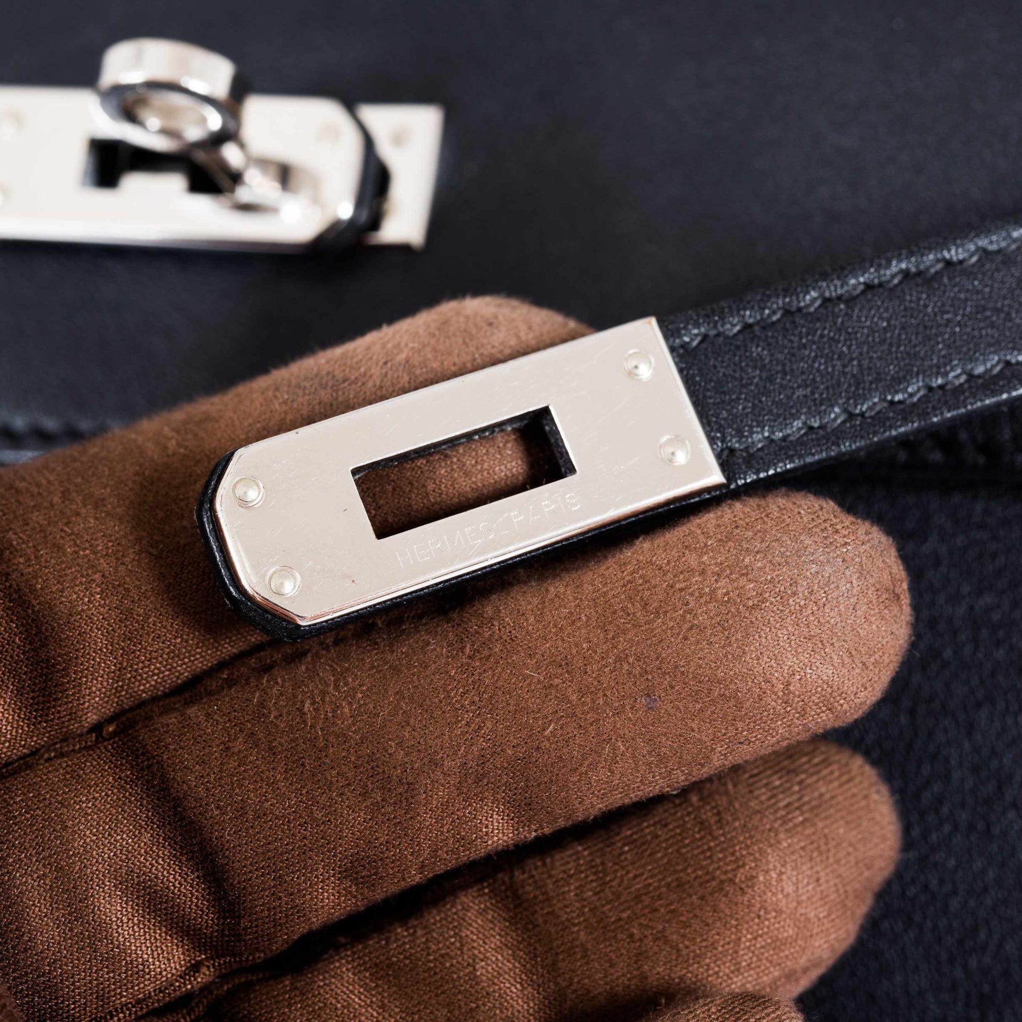 Hermès Kelly Danse Noir Swift Palladium Hardware
