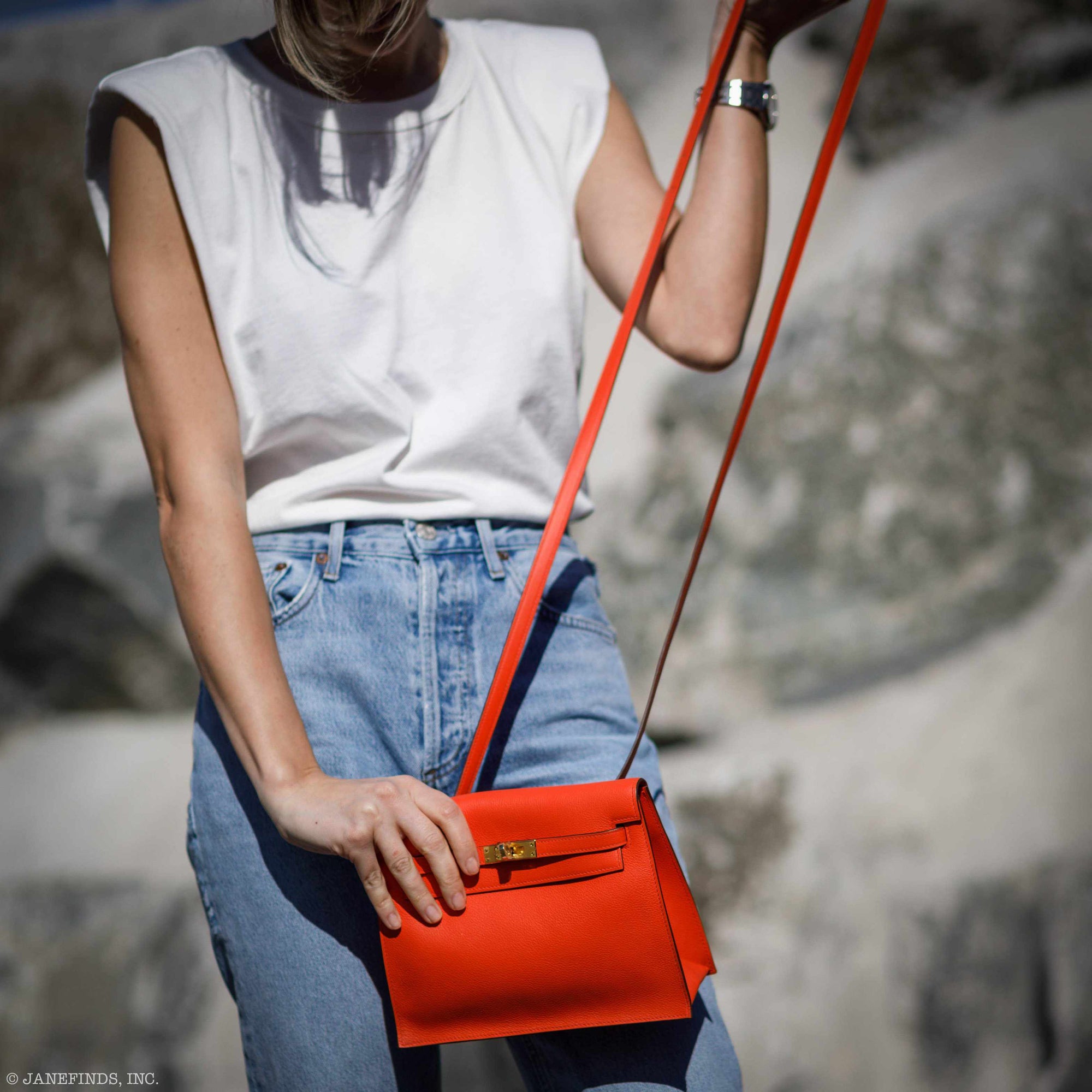 Hermès Kelly Danse Orange Poppy Swift Gold Hardware