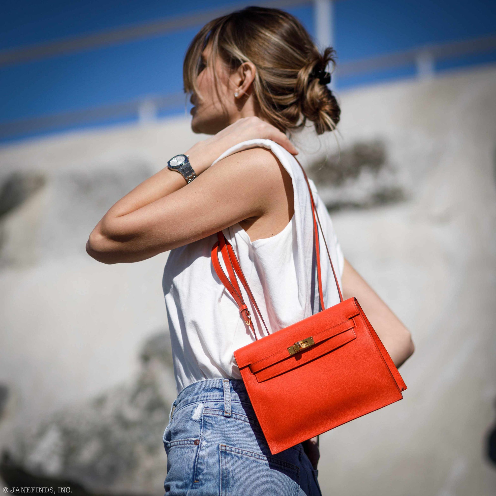 Hermès Kelly Danse Orange Poppy Swift Gold Hardware