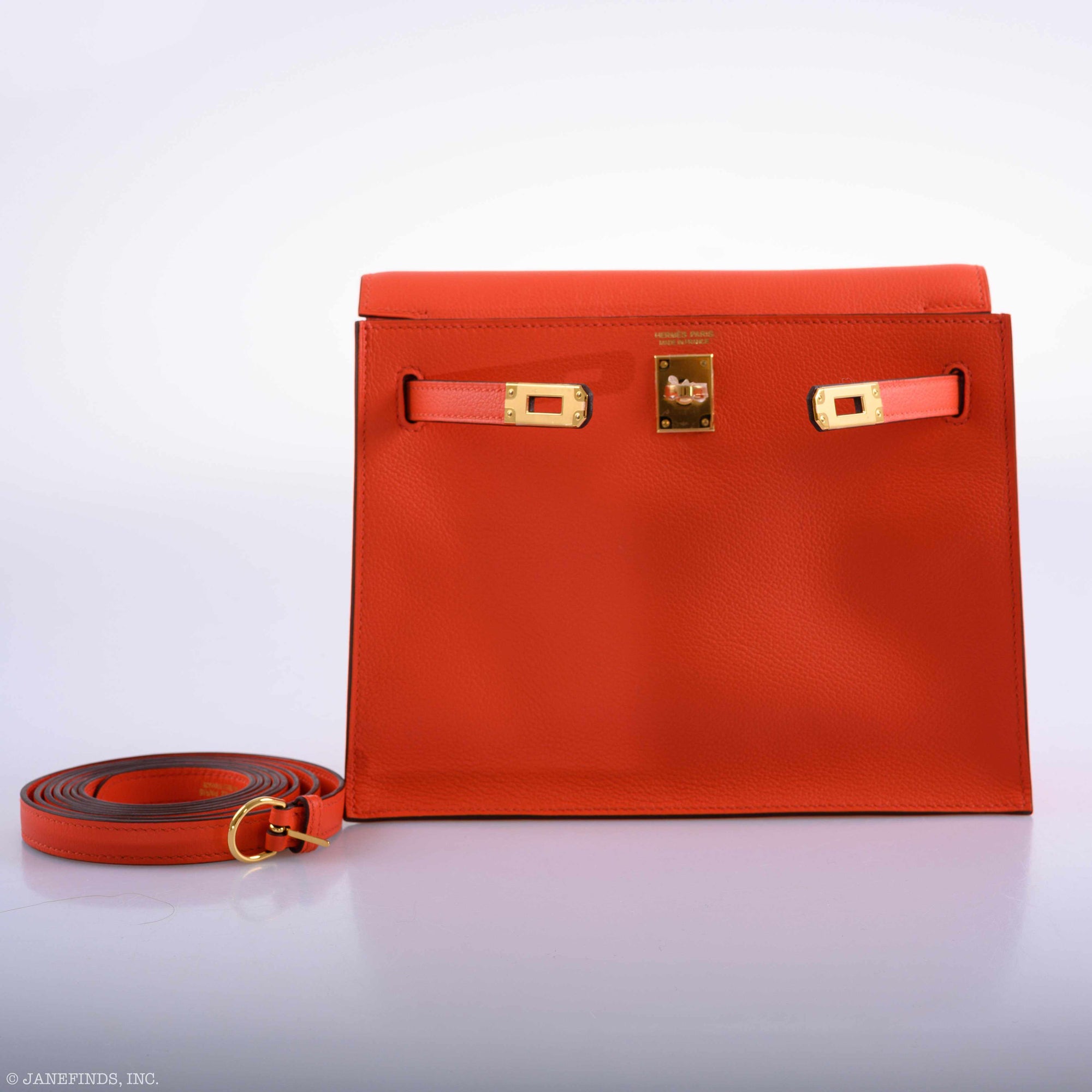 Hermès Kelly Danse Orange Poppy Swift Gold Hardware