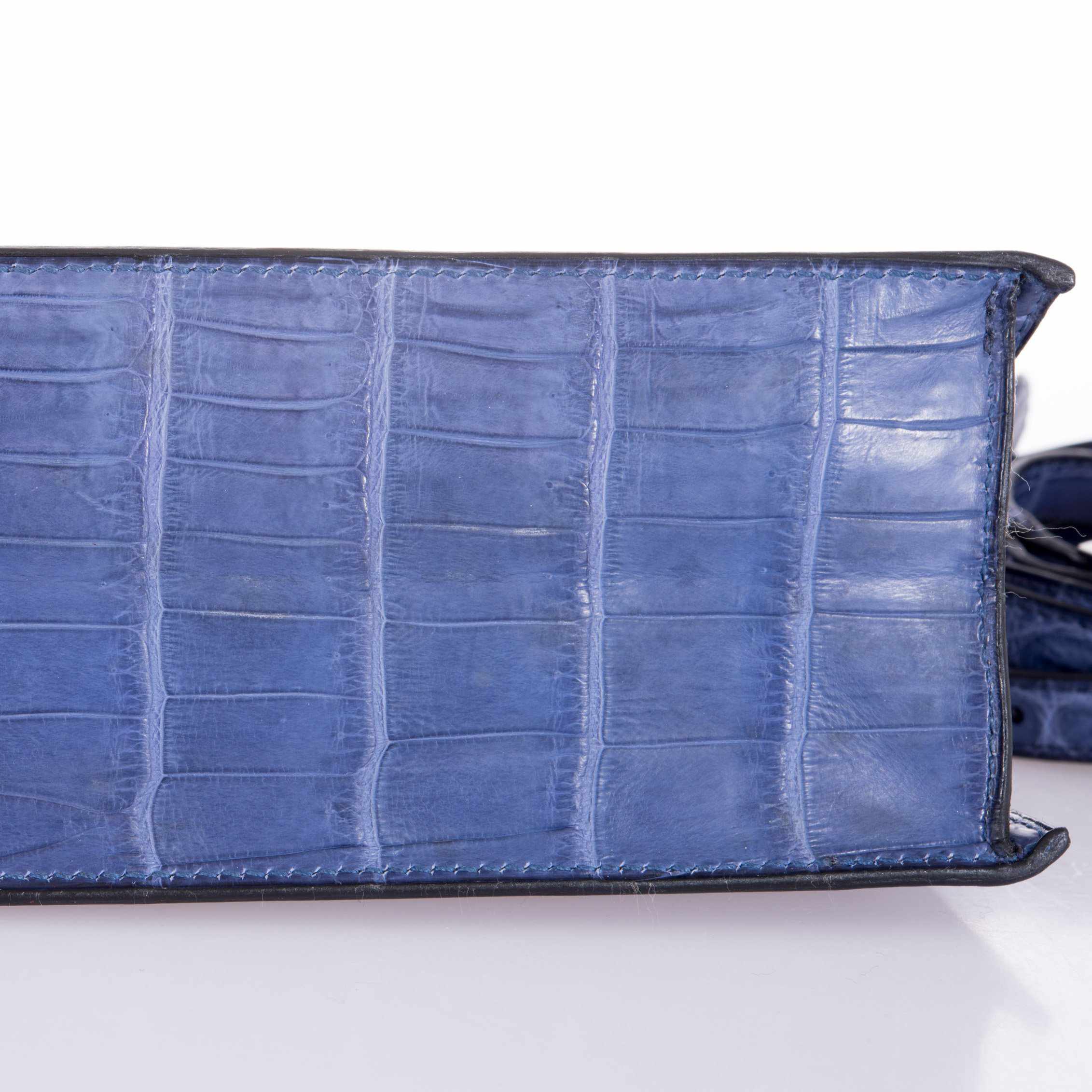 Hermès Kelly Danse (Original) Bleu Brighton Shiny Niloticus Crocodile Palladium Hardware