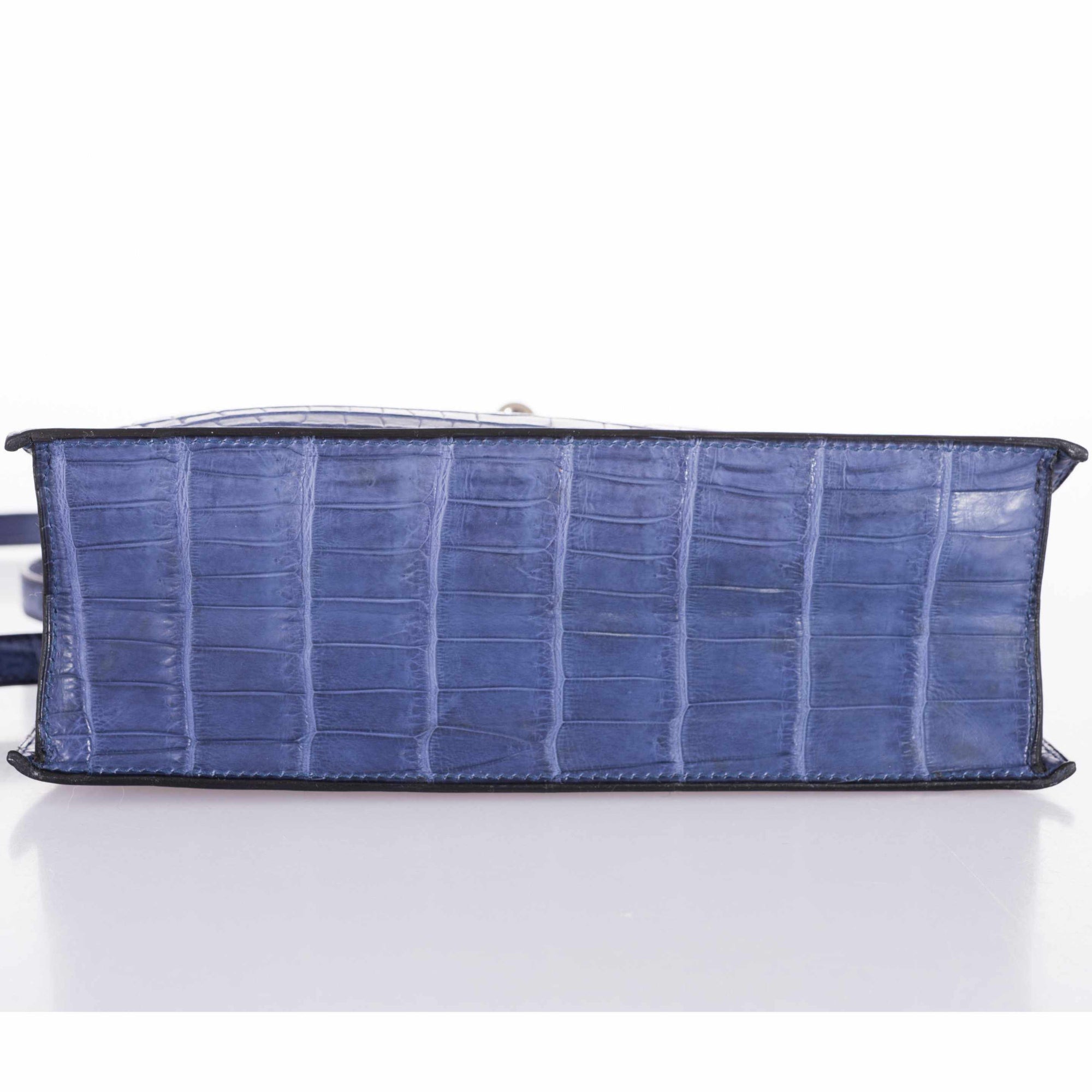 Hermès Kelly Danse (Original) Bleu Brighton Shiny Niloticus Crocodile Palladium Hardware
