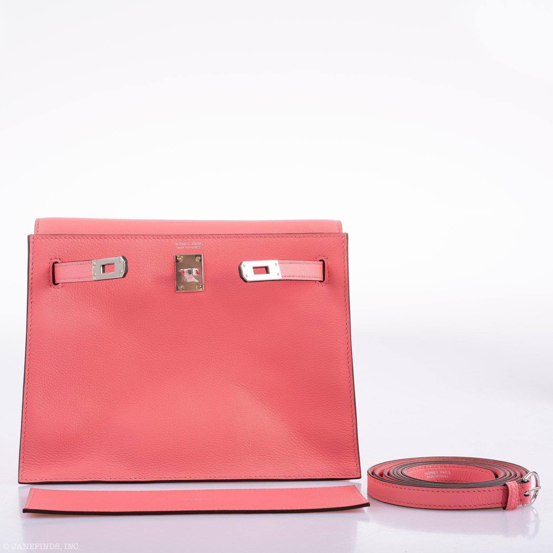 Hermès Kelly Danse Rose D'Été Evercolor Palladium Hardware
