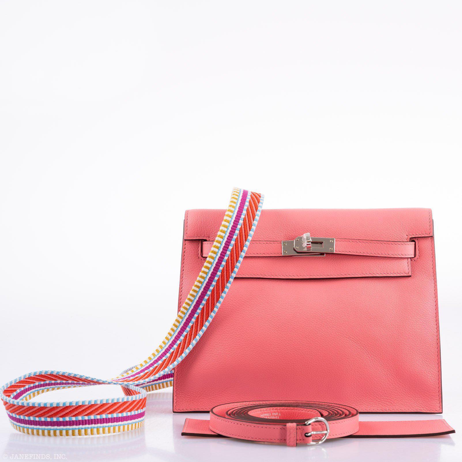 Hermès Kelly Danse Rose D'Été Evercolor Palladium Hardware