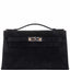 Hermès Kelly Doblis Mini Pochette Black Veau Suede - Rare