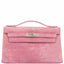 Hermès Kelly Doblis Mini Pochette Pink Suede Clutch - Rare