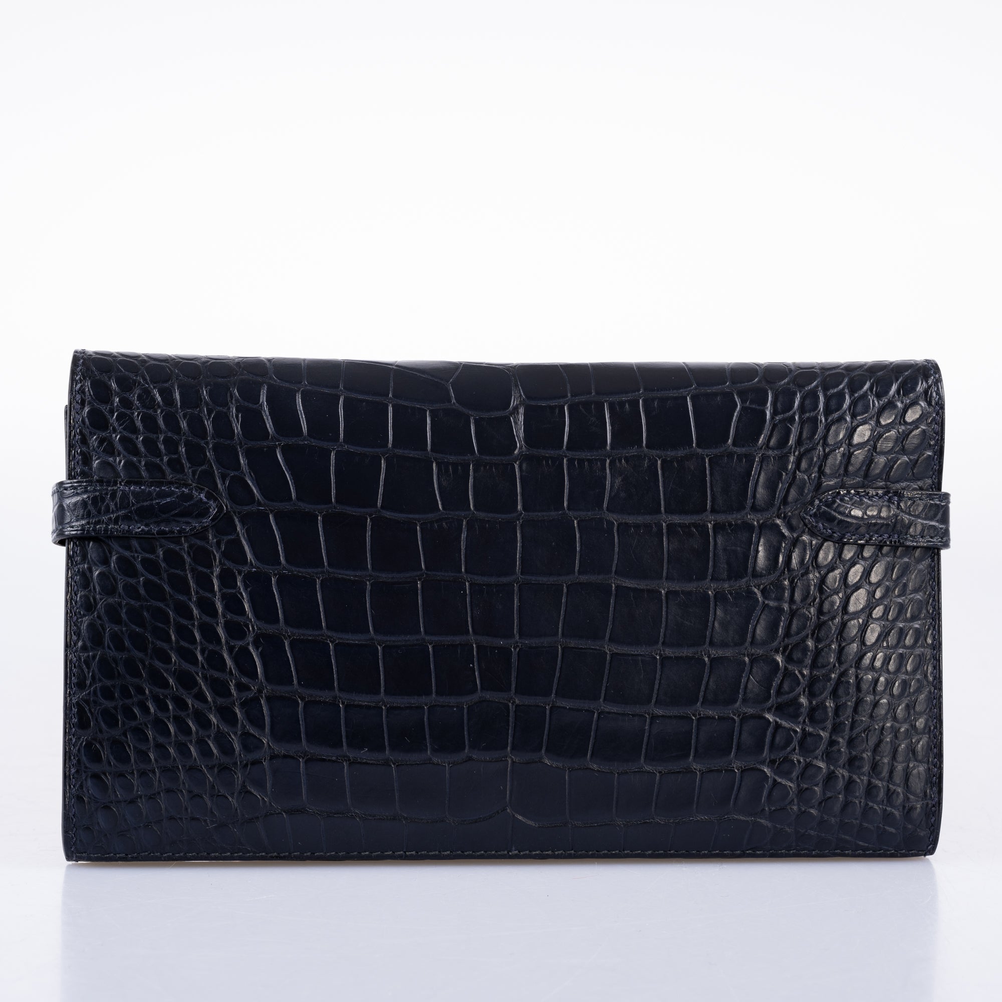 Hermès Kelly Longue Wallet Bleu Marine Matte Alligator Palladium Hardware