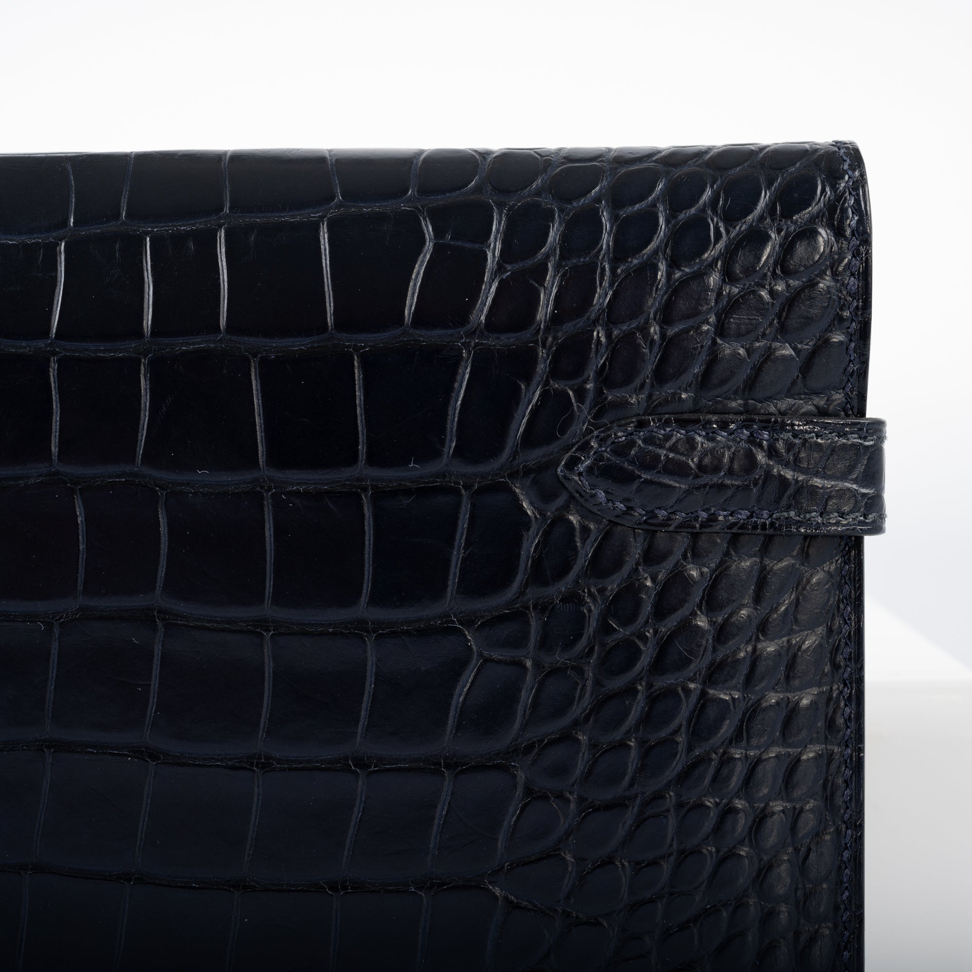 Hermès Kelly Longue Wallet Blue Marine Matte Alligator with Palladium Hardware