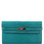 Hermès Kelly Longue Wallet Blue Paon Matte Alligator with Palladium Hardware