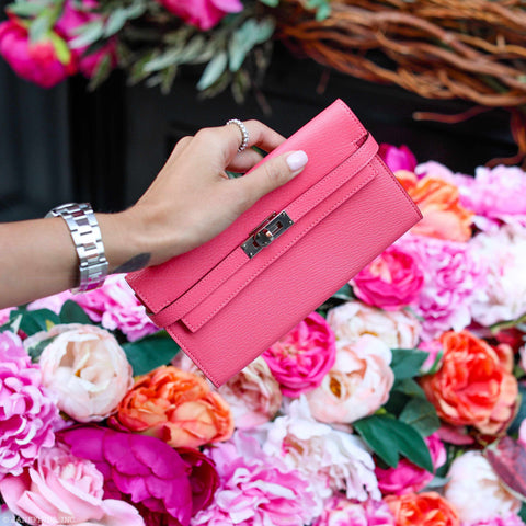 Hermès Kelly Longue Wallet Rose Lipstick Chevre Palladium Hardware
