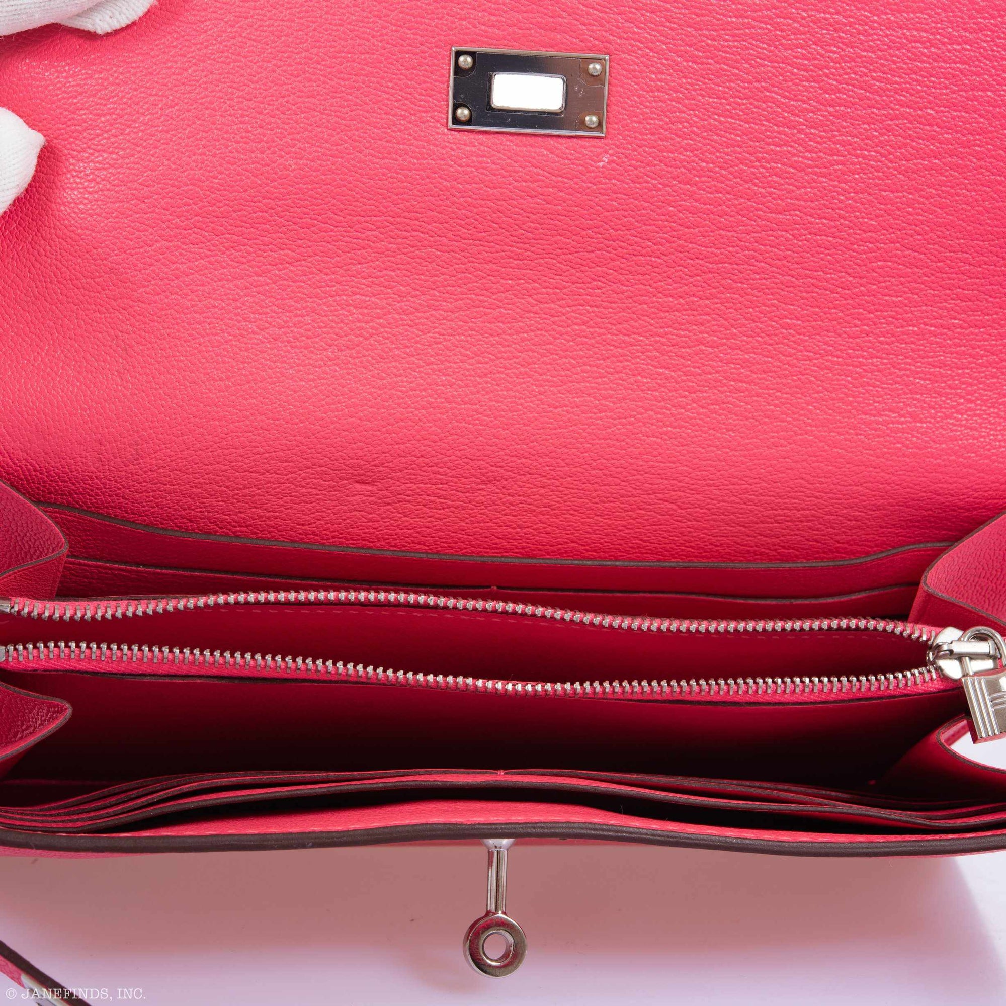 Hermès Kelly Longue Wallet Rose Lipstick Chevre Palladium Hardware