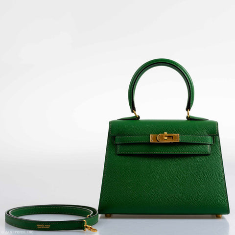 Hermès Kelly Mini 20 Sellier Vert Clair Epsom Gold Hardware