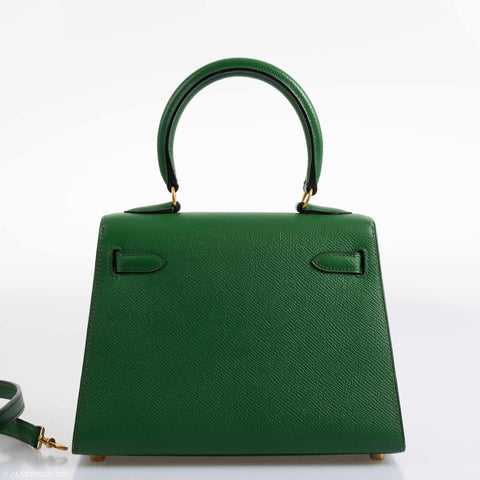 Hermès Kelly Mini 20 Sellier Vert Clair Epsom Gold Hardware