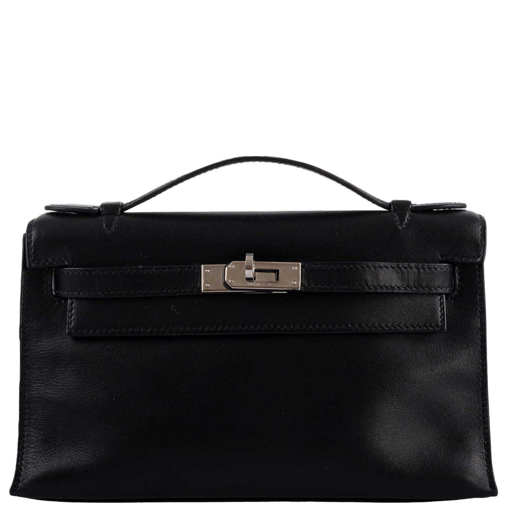 Hermes Kelly Mini Pochette Bag Epsom Leather Gold Hardware In Black