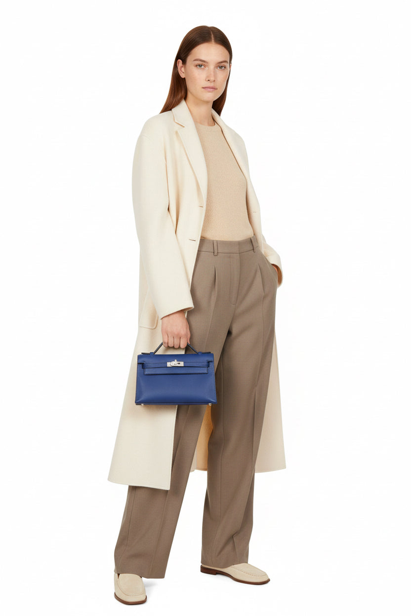 Hermès Kelly Mini Pochette Bleu Saphir Swift Palladium Hardware
