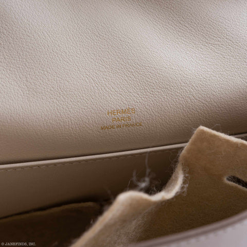 Hermès Kelly Mini Pochette Craie Swift Gold Hardware