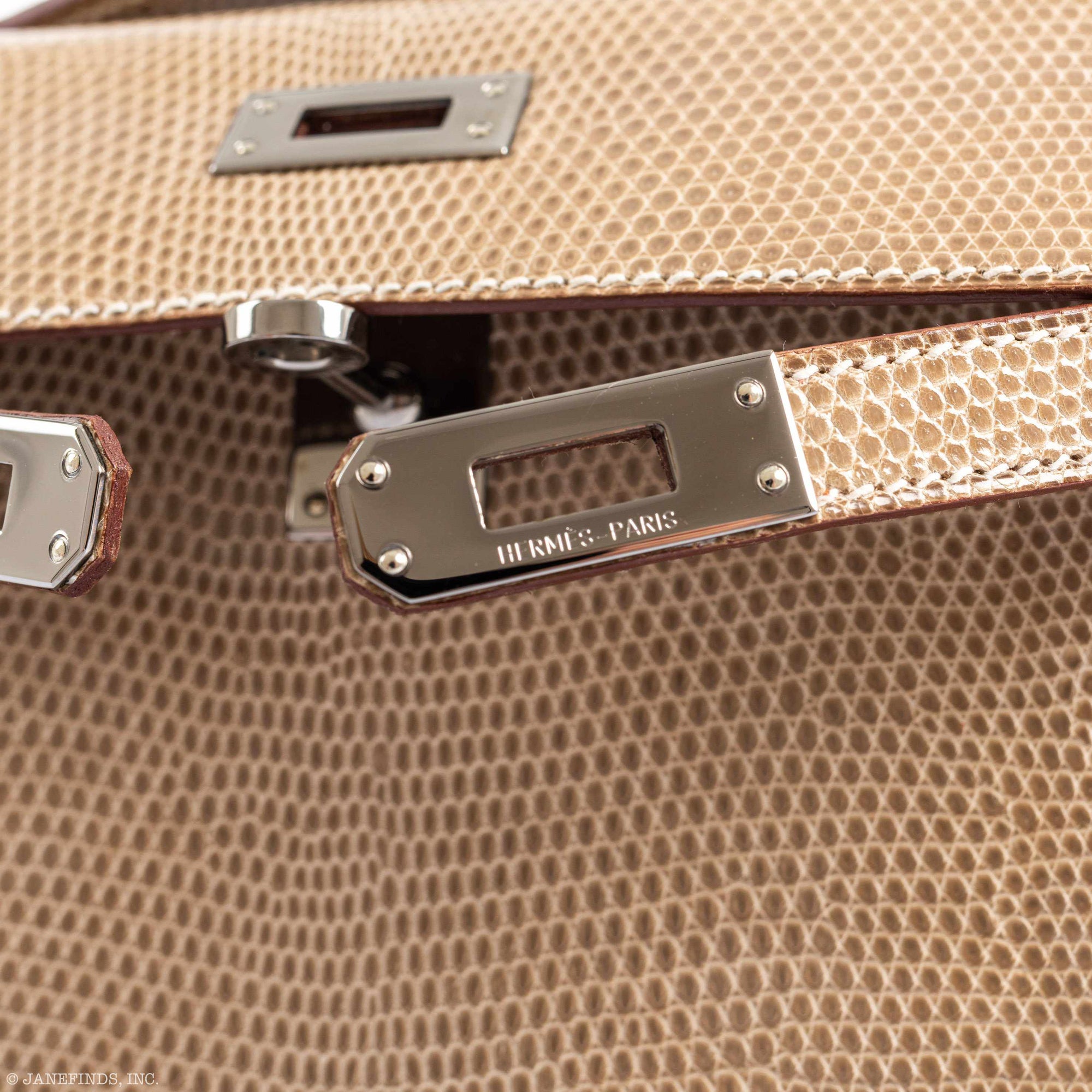 Hermès Kelly Mini Pochette Ficelle Lizard Swift Palladium Hardware - 2006