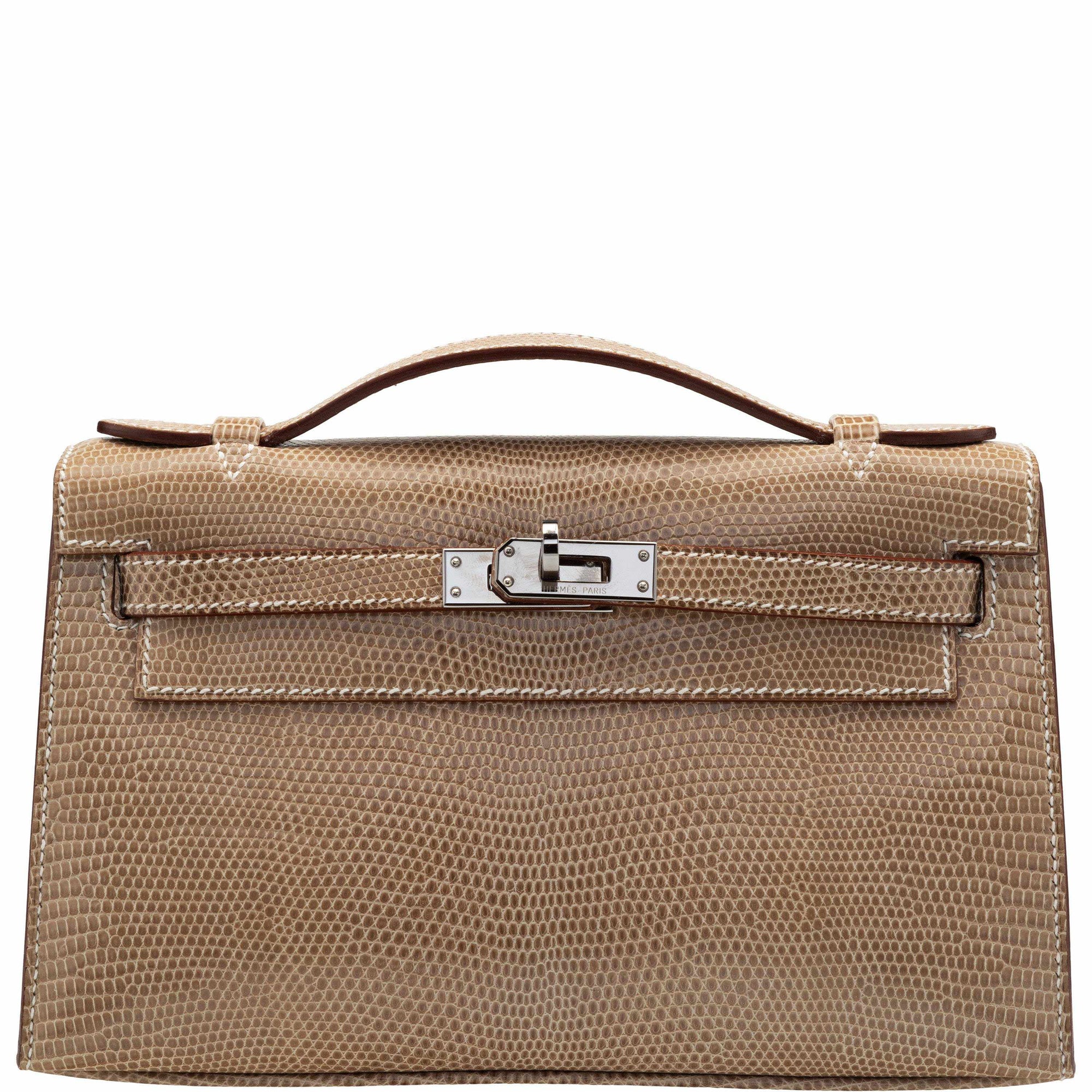 Hermès Kelly Mini Pochette Ficelle Lizard Swift Palladium Hardware - 2006