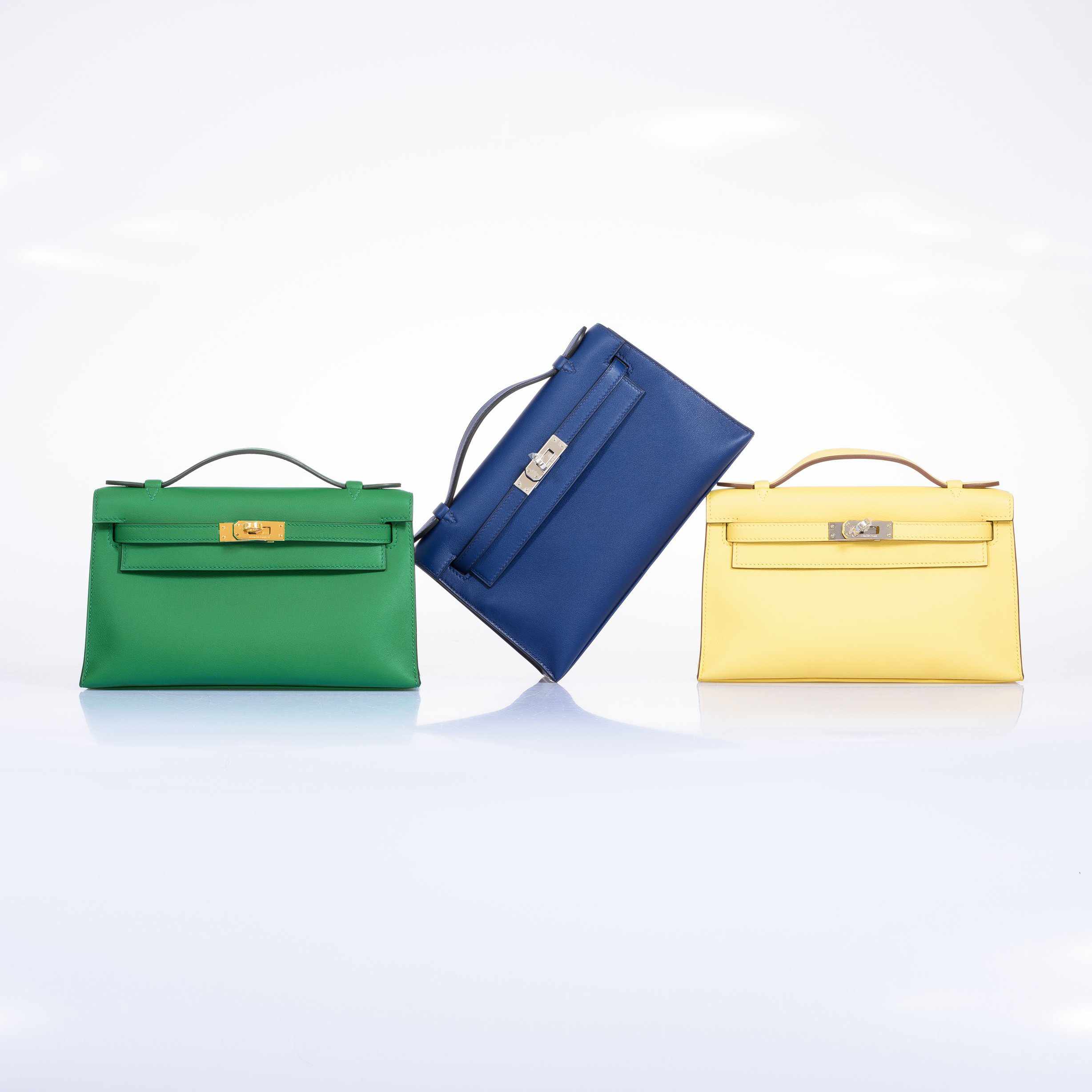 Hermès Kelly Mini Pochette Jaune Poussin Swift Palladium Hardware