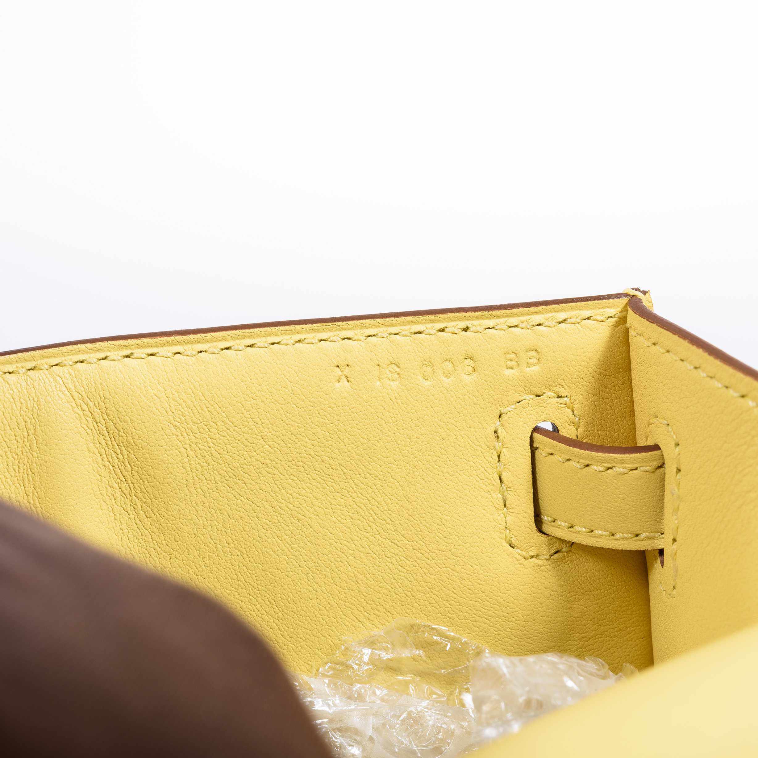 Hermès Kelly Mini Pochette Jaune Poussin Swift Palladium Hardware