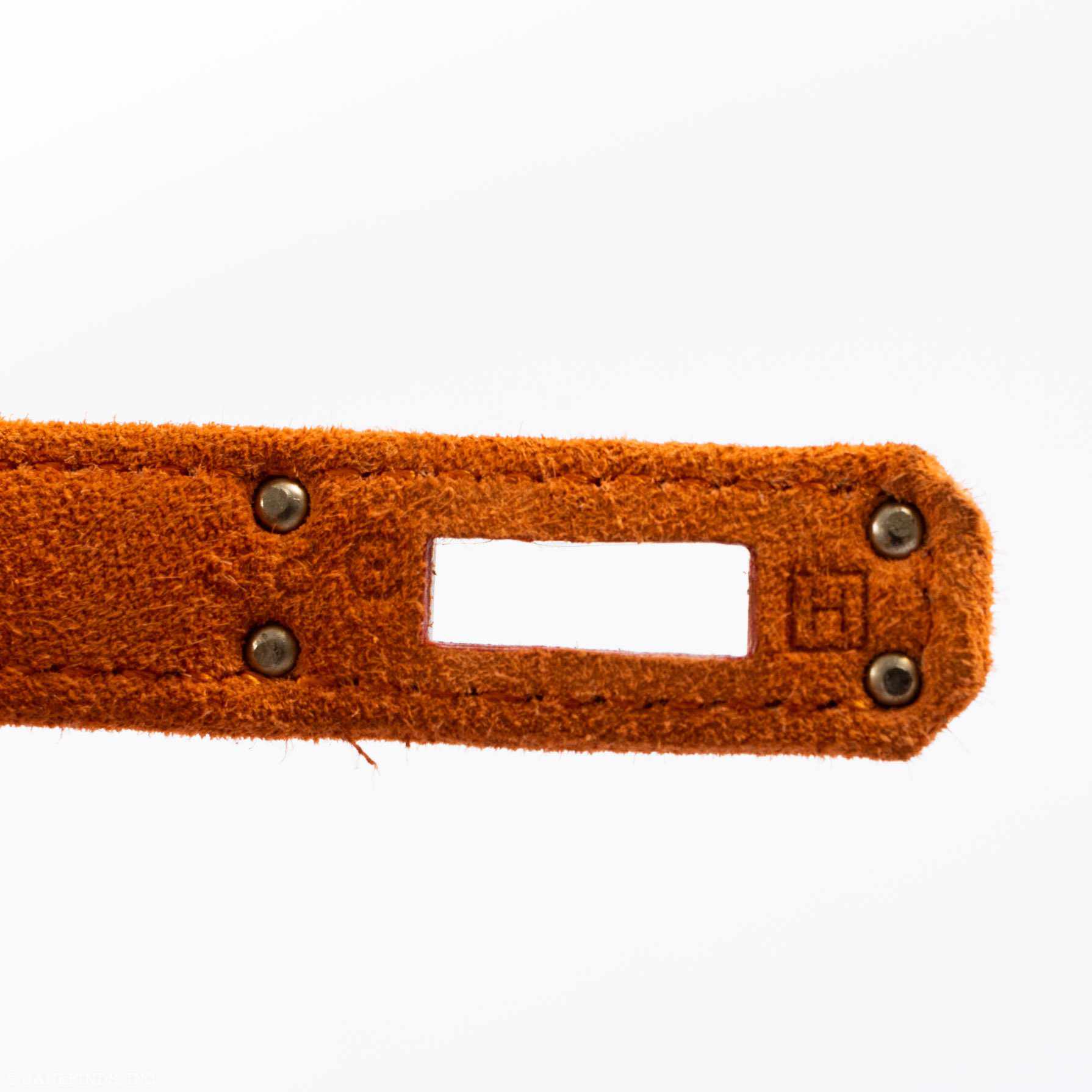 Hermès Kelly Mini Pochette Orange Veau Doblis Suede Palladium Hardware