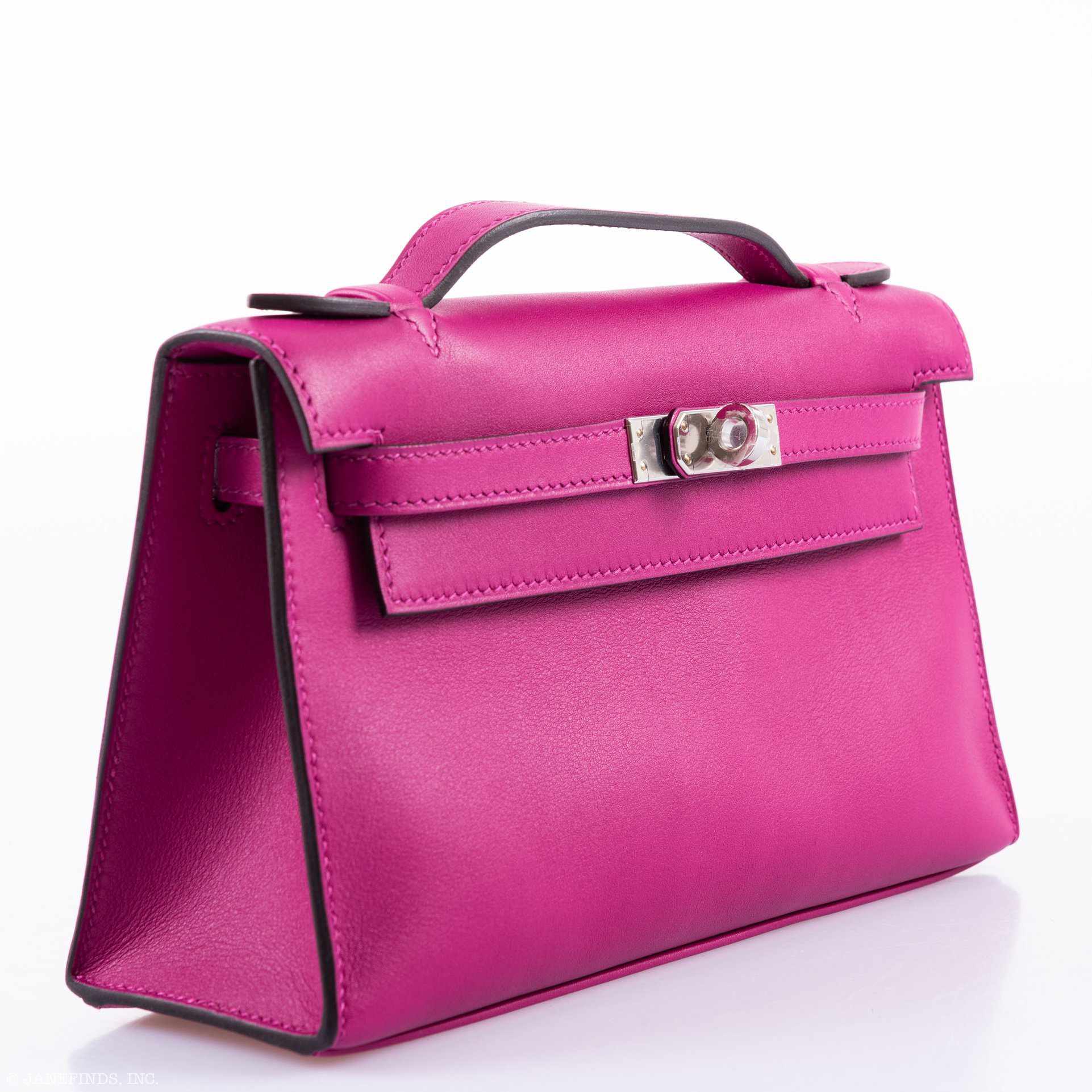 Hermès Kelly Mini Pochette Rose Pourpre Swift Palladium Hardware