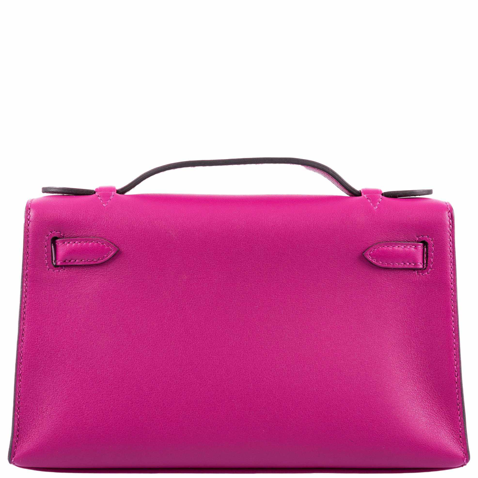 Hermès Kelly Mini Pochette Rose Pourpre Swift Palladium Hardware