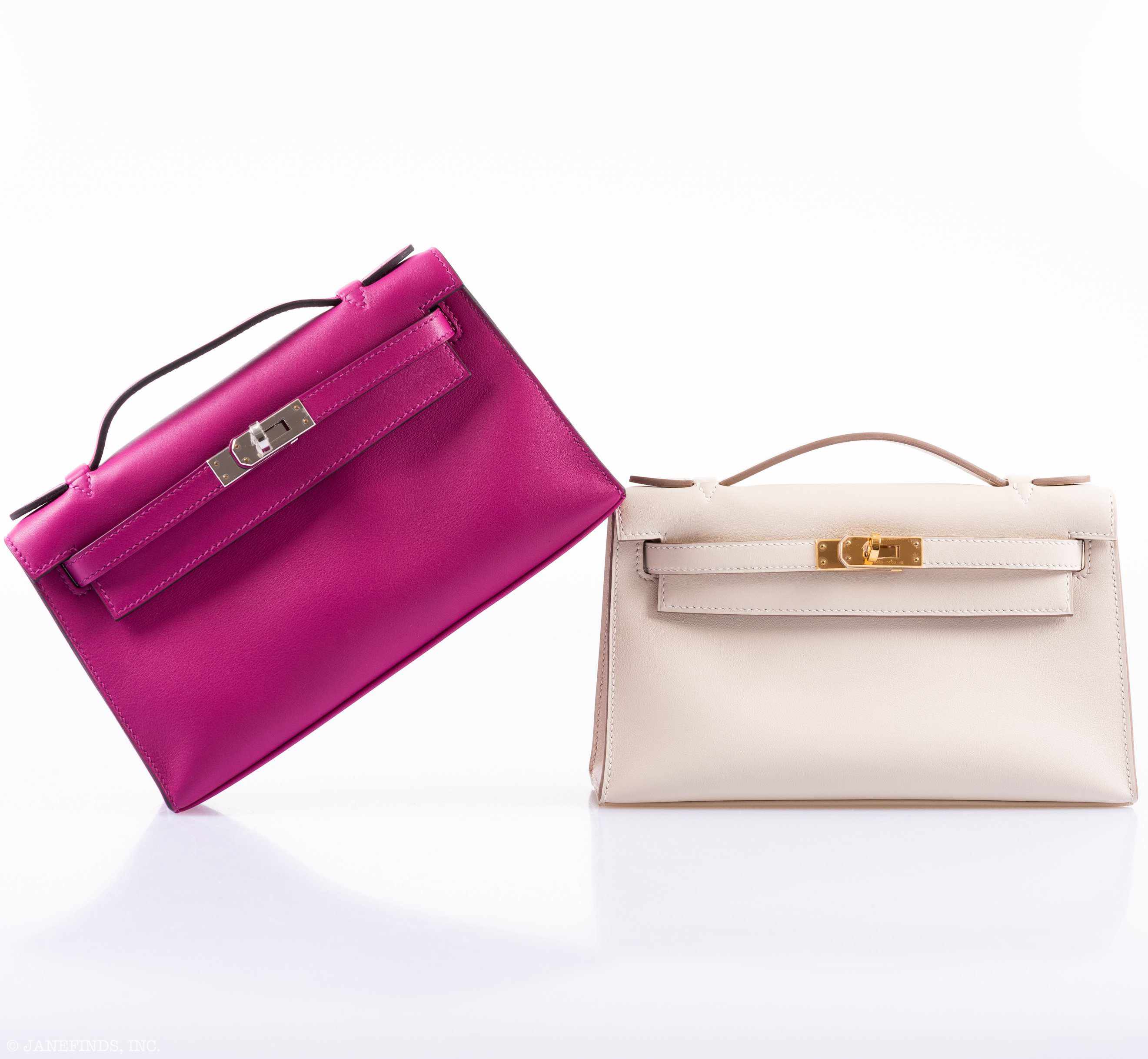 Hermès Kelly Mini Pochette Rose Pourpre Swift Palladium Hardware