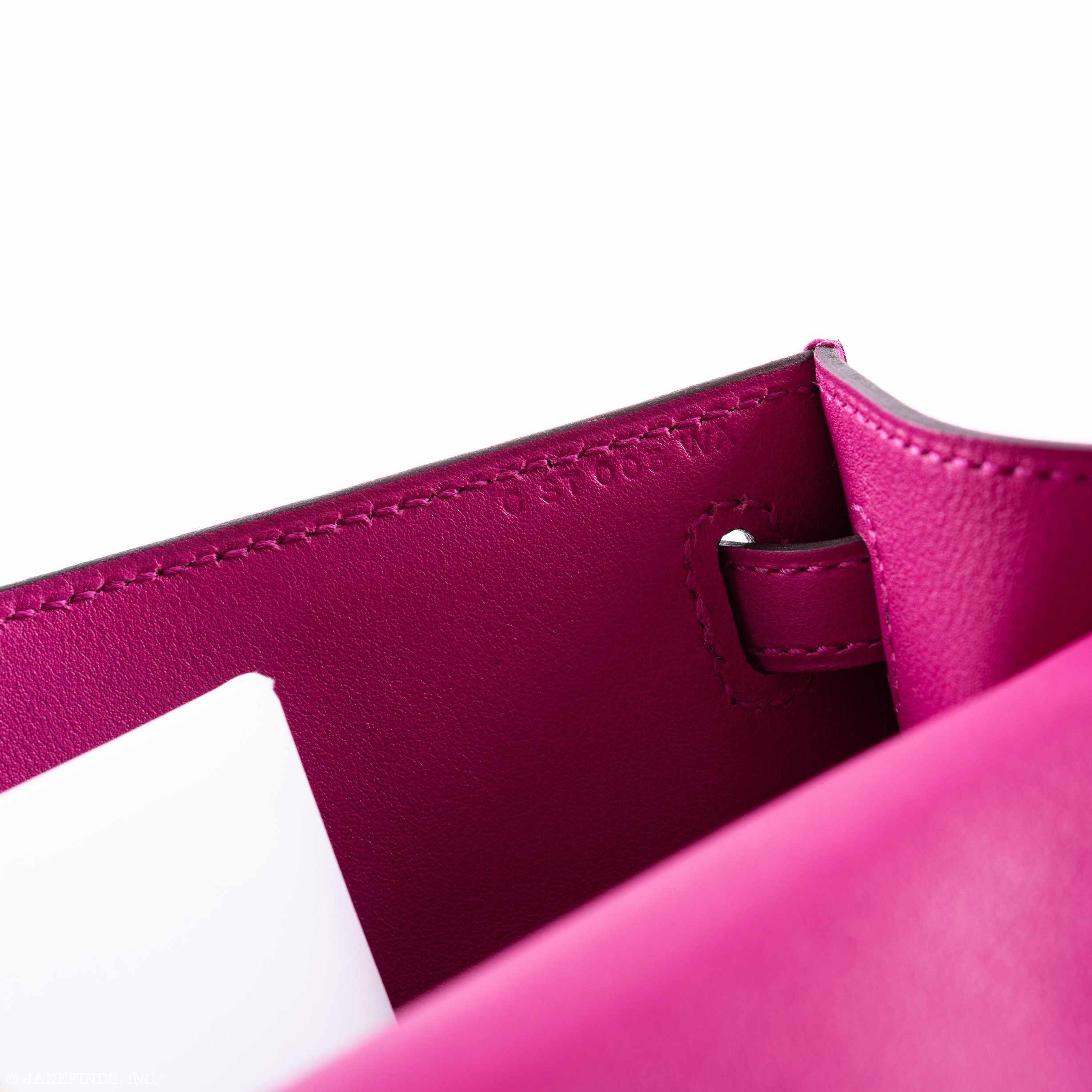Hermès Kelly Mini Pochette Rose Pourpre Swift Palladium Hardware