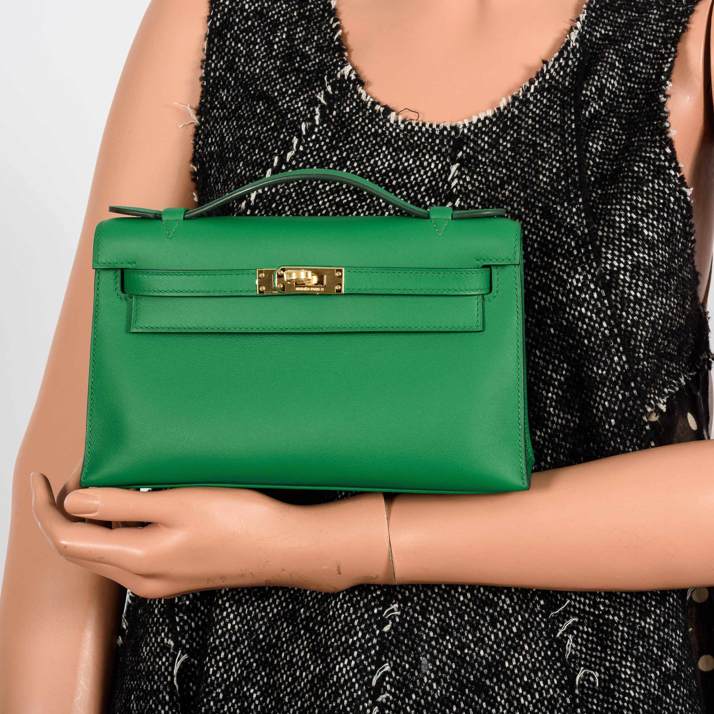 Hermès Kelly Mini Pochette Vert Vertigo Swift Gold Hardware