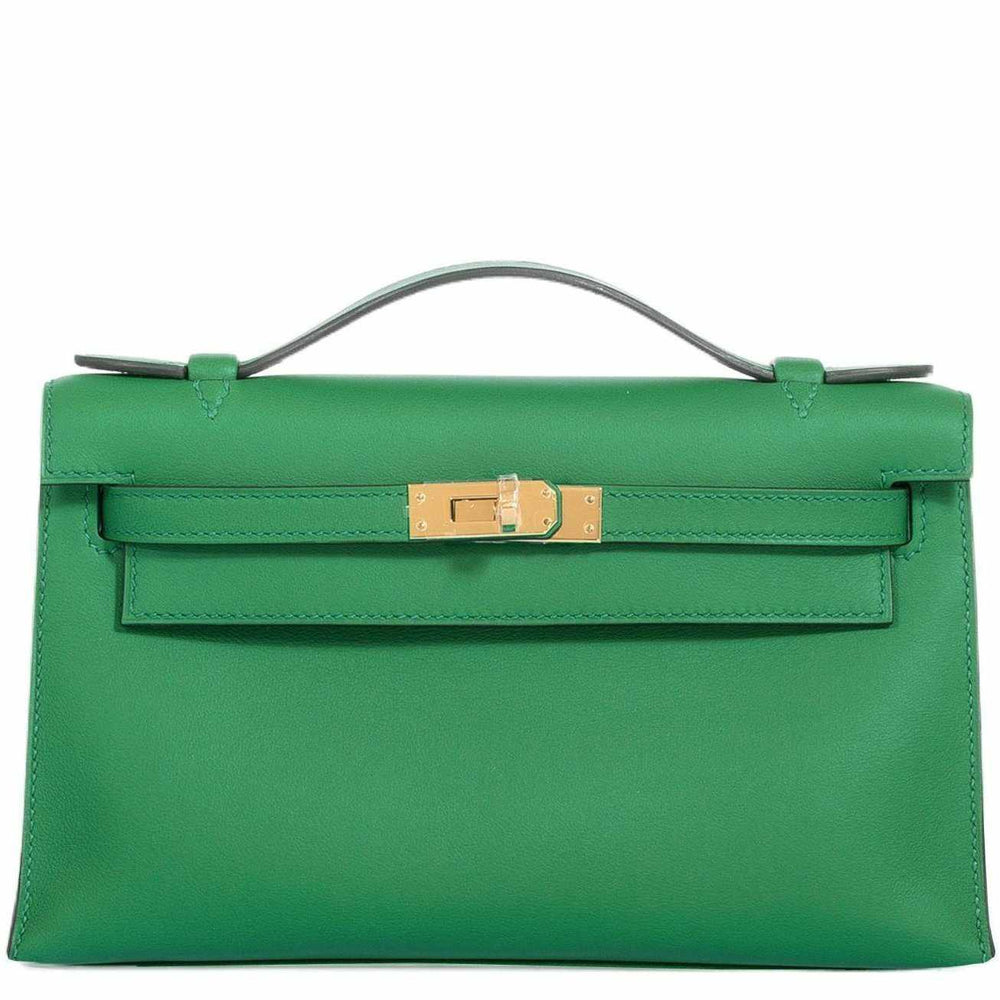 Hermès Kelly Mini Pochette Vert Vertigo Swift Gold Hardware