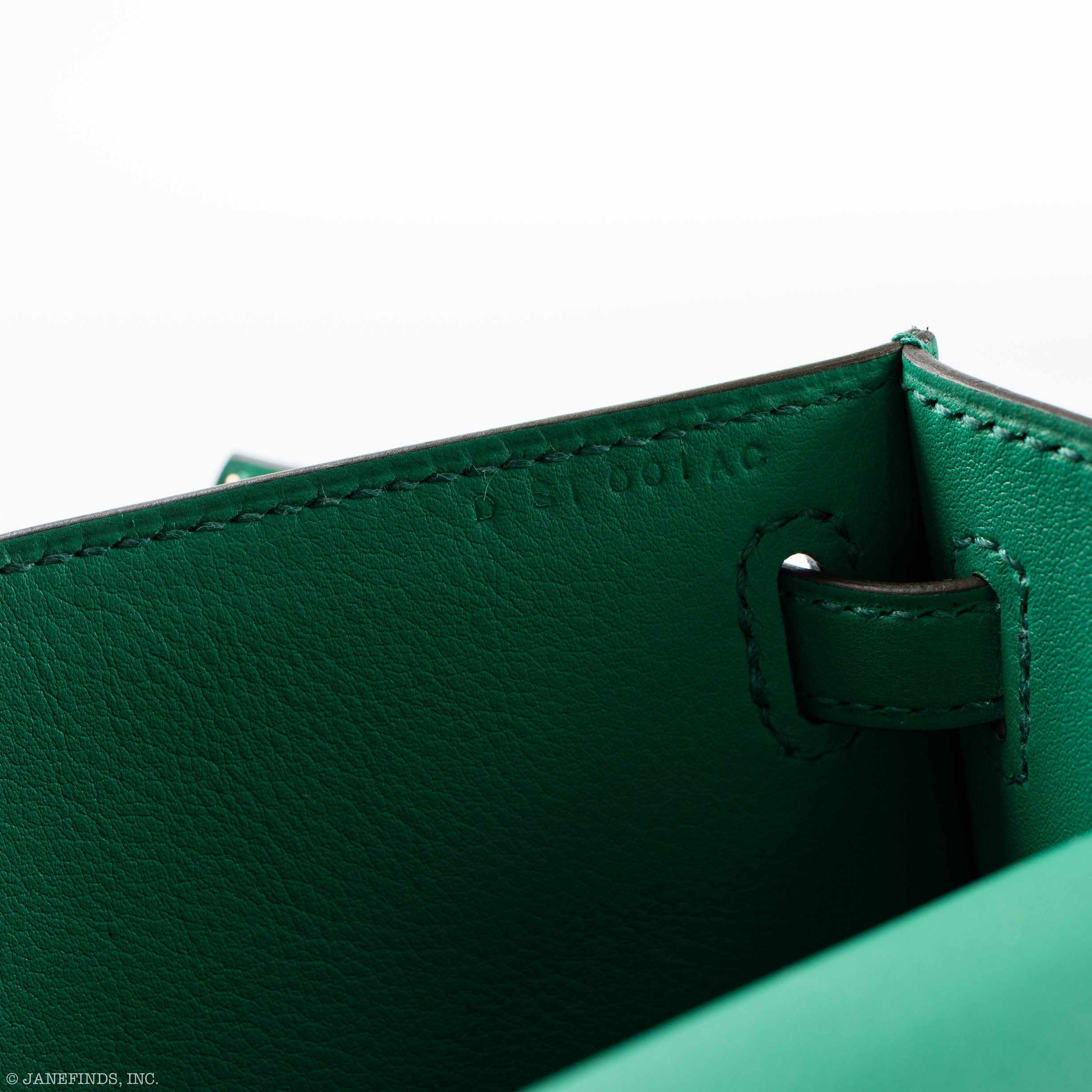 Hermès Kelly Mini Pochette Vert Vertigo Swift Palladium Hardware