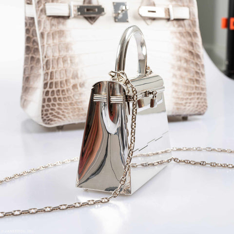 Hermès Kelly Mini Sterling Silver With Chaine d'Ancre Chain Strap - Ultra Rare Limited Edition