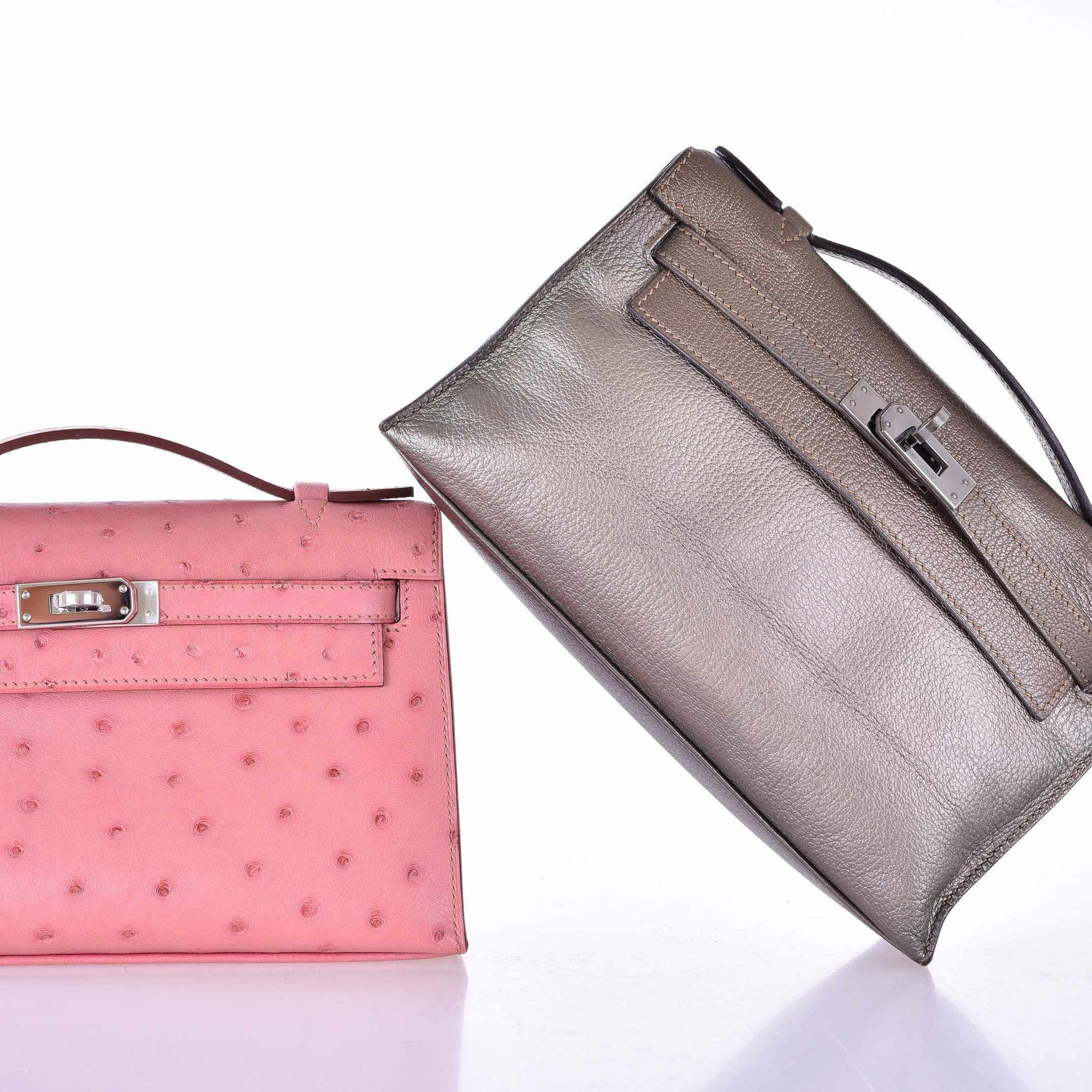 Hermès Kelly Pochette Bronze Metallic Chèvre Palladium Hardware