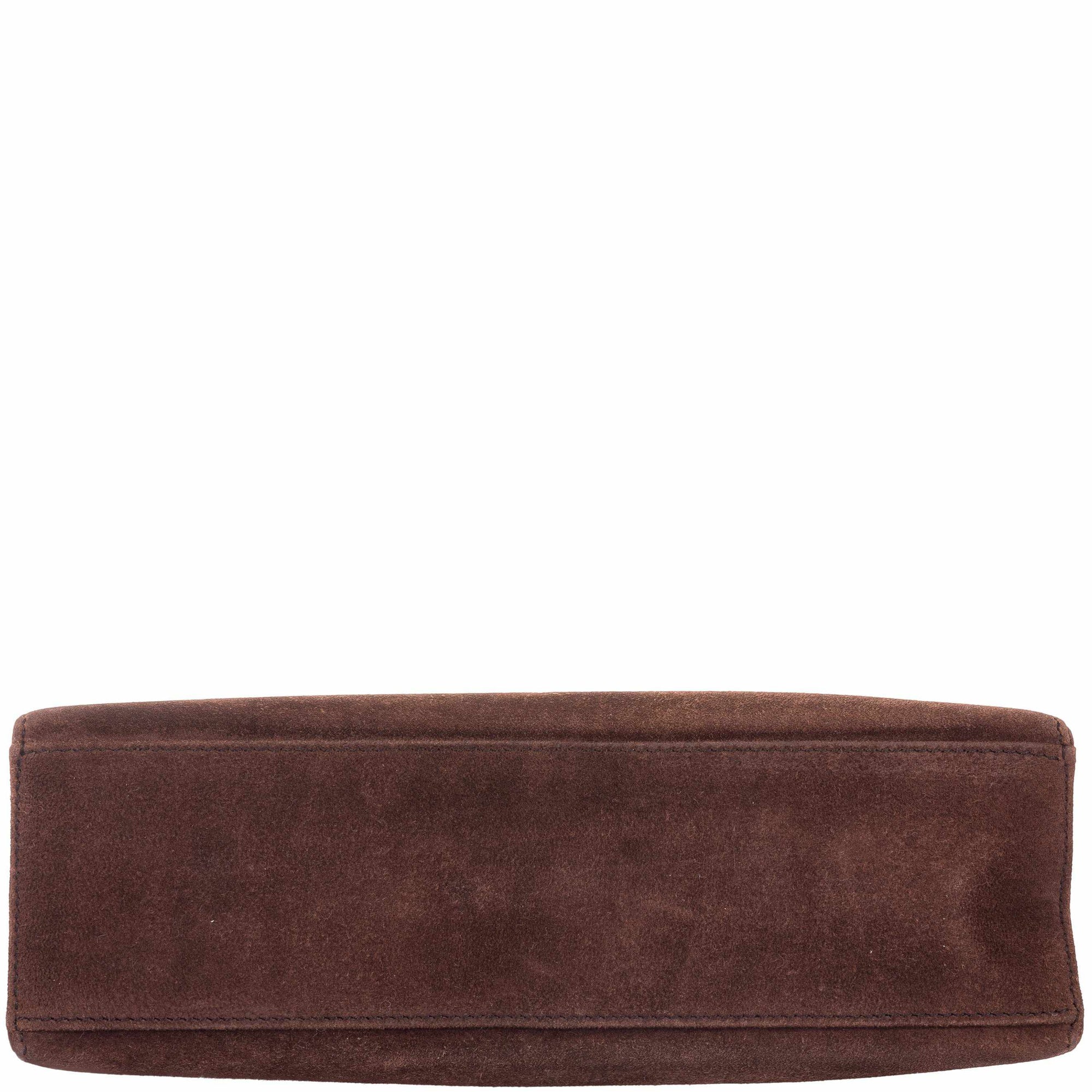 Hermès Kelly Pochette Chocolate Veau Doblis Suede Gold Hardware