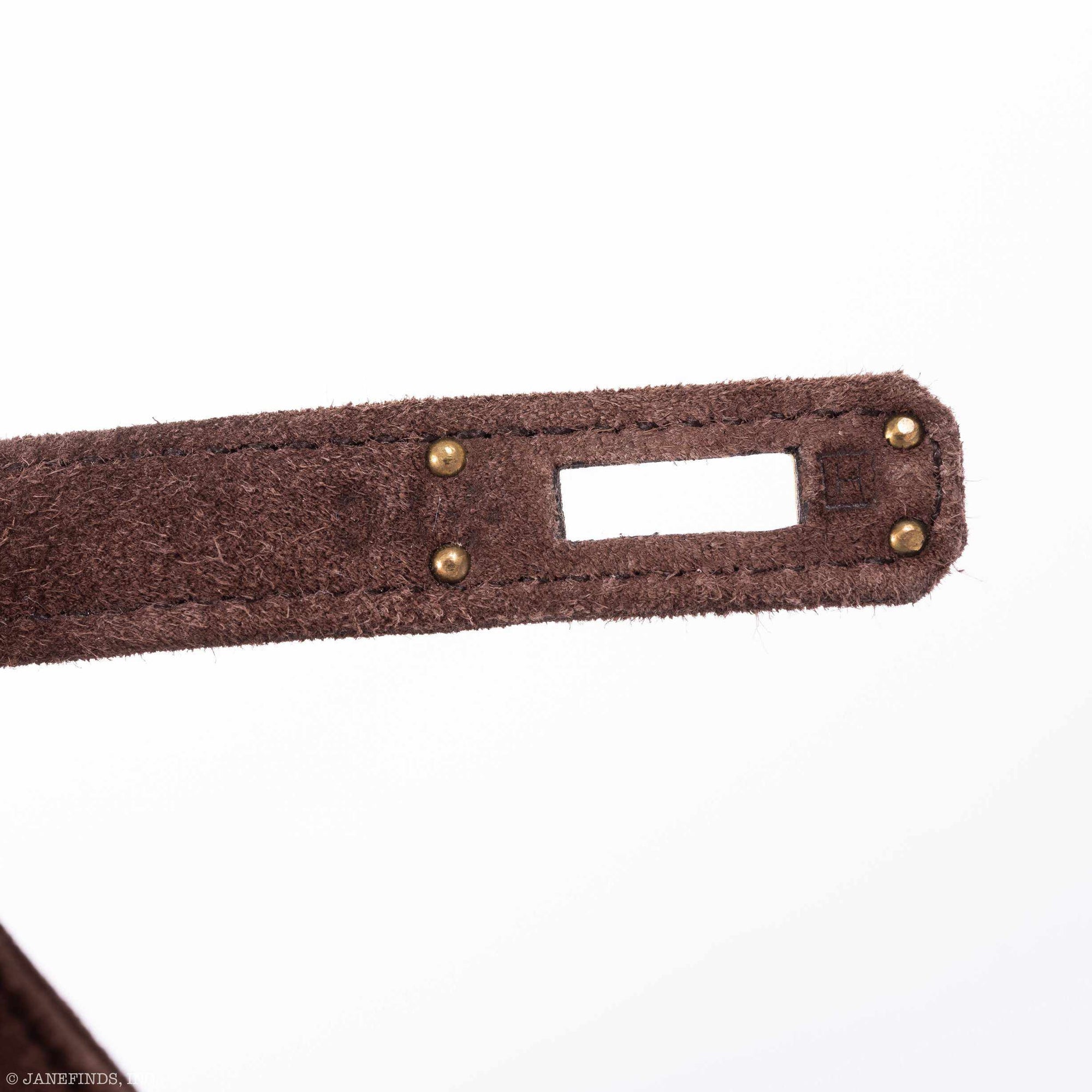 Hermès Kelly Pochette Chocolate Veau Doblis Suede Gold Hardware
