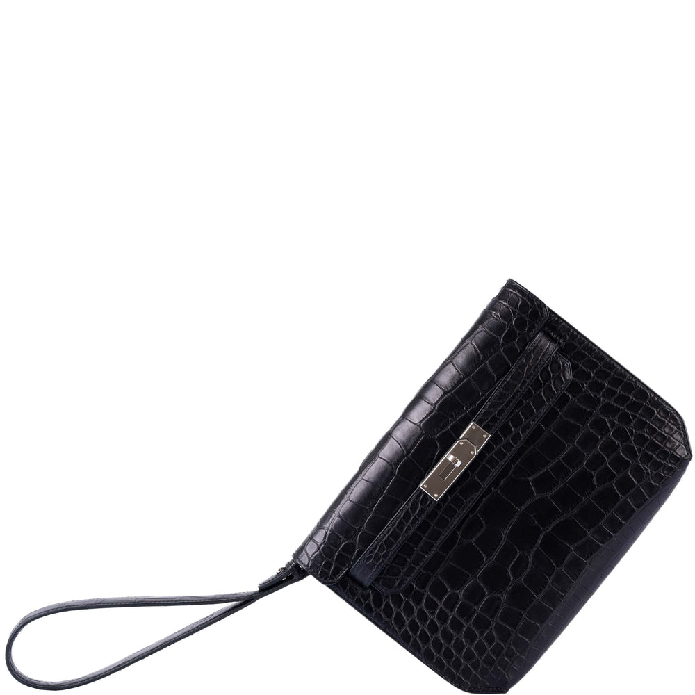 Hermès Kelly Pochette HSS Craie/Bleu Electric Swift Palladium Hardware
