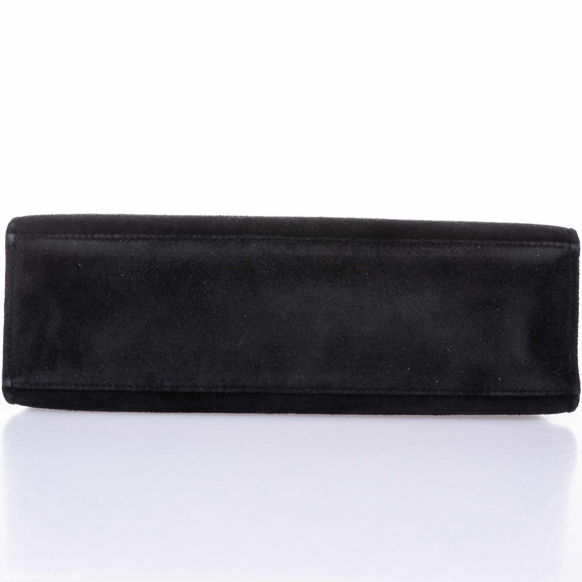 Hermès Kelly Pochette Noir Veau Doblis Palladium Hardware
