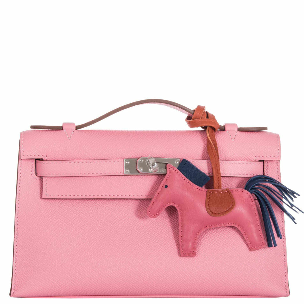 Hermès Rose Tyrien Ostrich Kelly Pochette Palladium Hardware, 2020