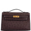 Hermès Kelly Pochette Rouge Sellier Ostrich with Gold Hardware - 2021, Z