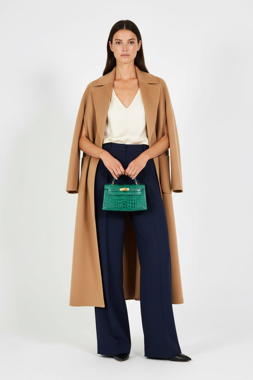 Hermès Kelly Pochette Vert Emerald Alligator Clutch Gold Hardware