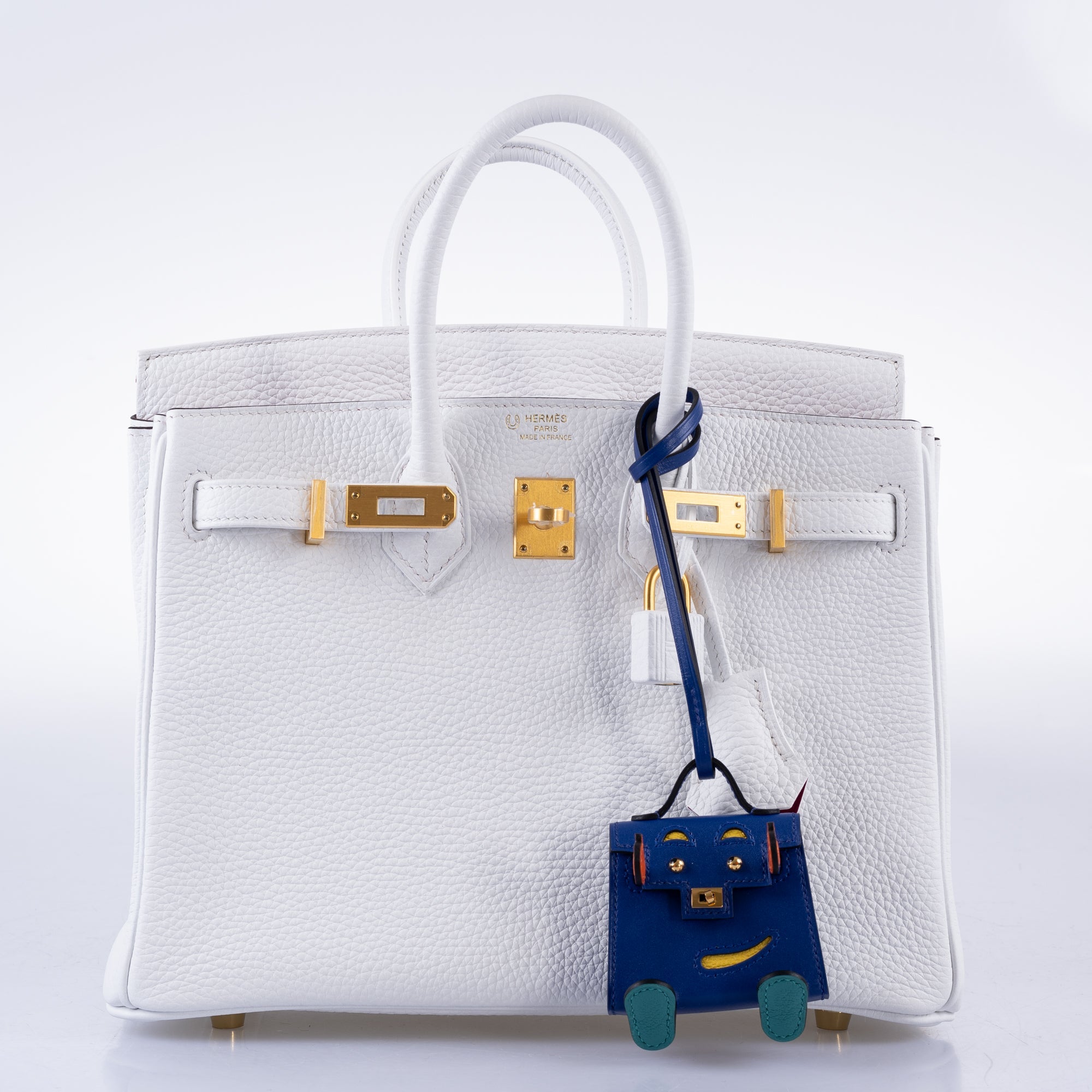 Hermès Kelly Quelle Idole Bag Charm Blue Electric, Feu, Jaune de Naples, Vert Verone Tadelakt Gold Hardware