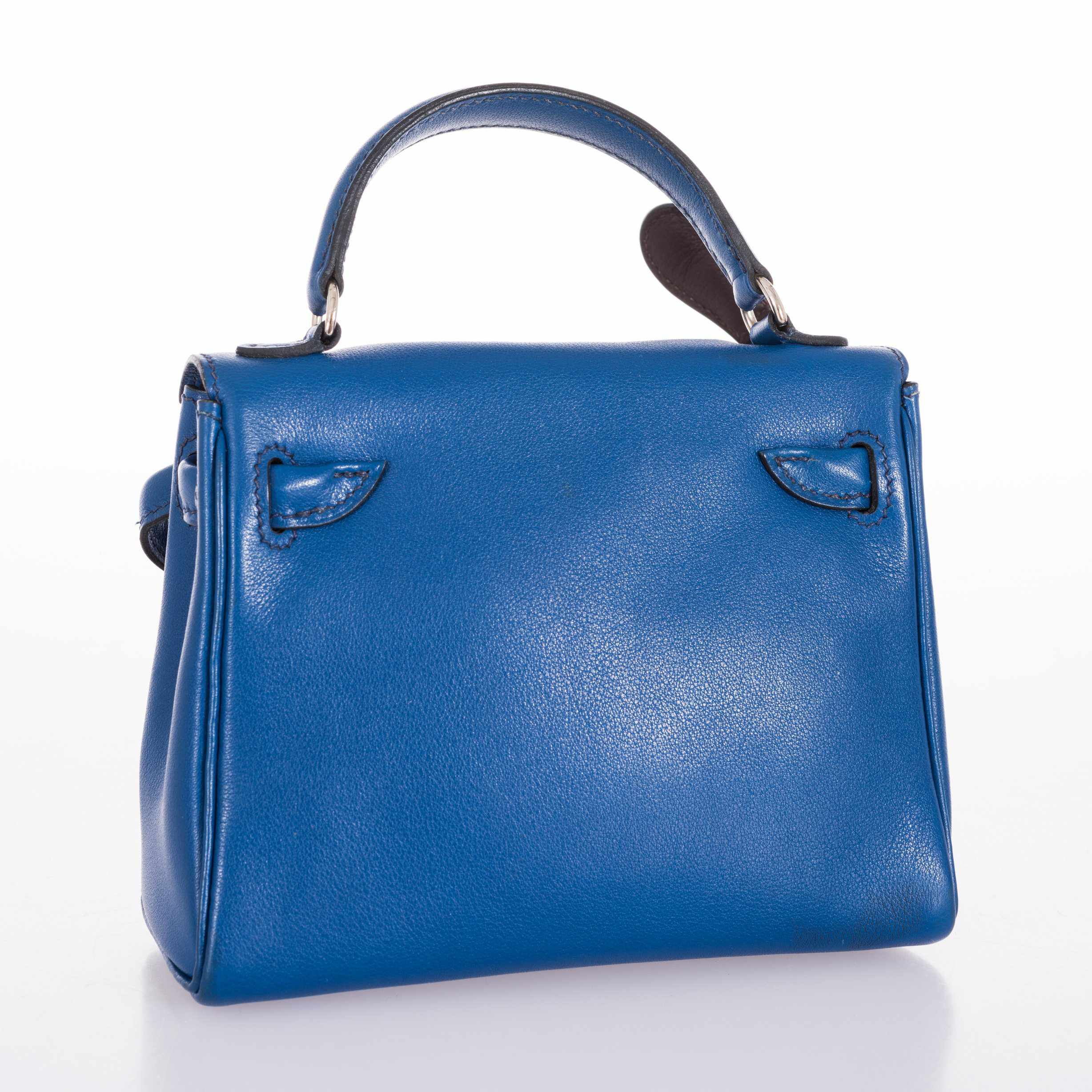 Hermès Kelly Quelle Idole Doll Bag Blue Gulliver Leather Palladium Hardware