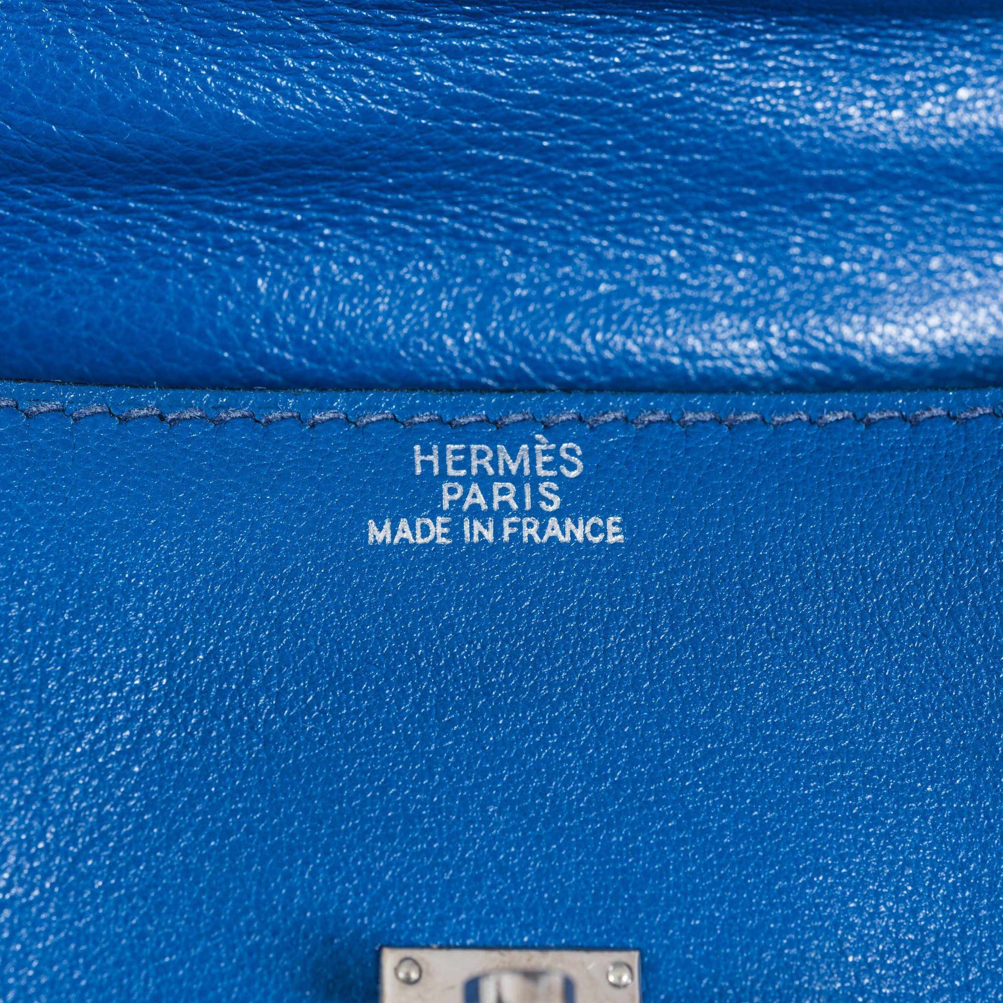 Hermès Kelly Quelle Idole Doll Bag Blue Gulliver Leather Palladium Hardware