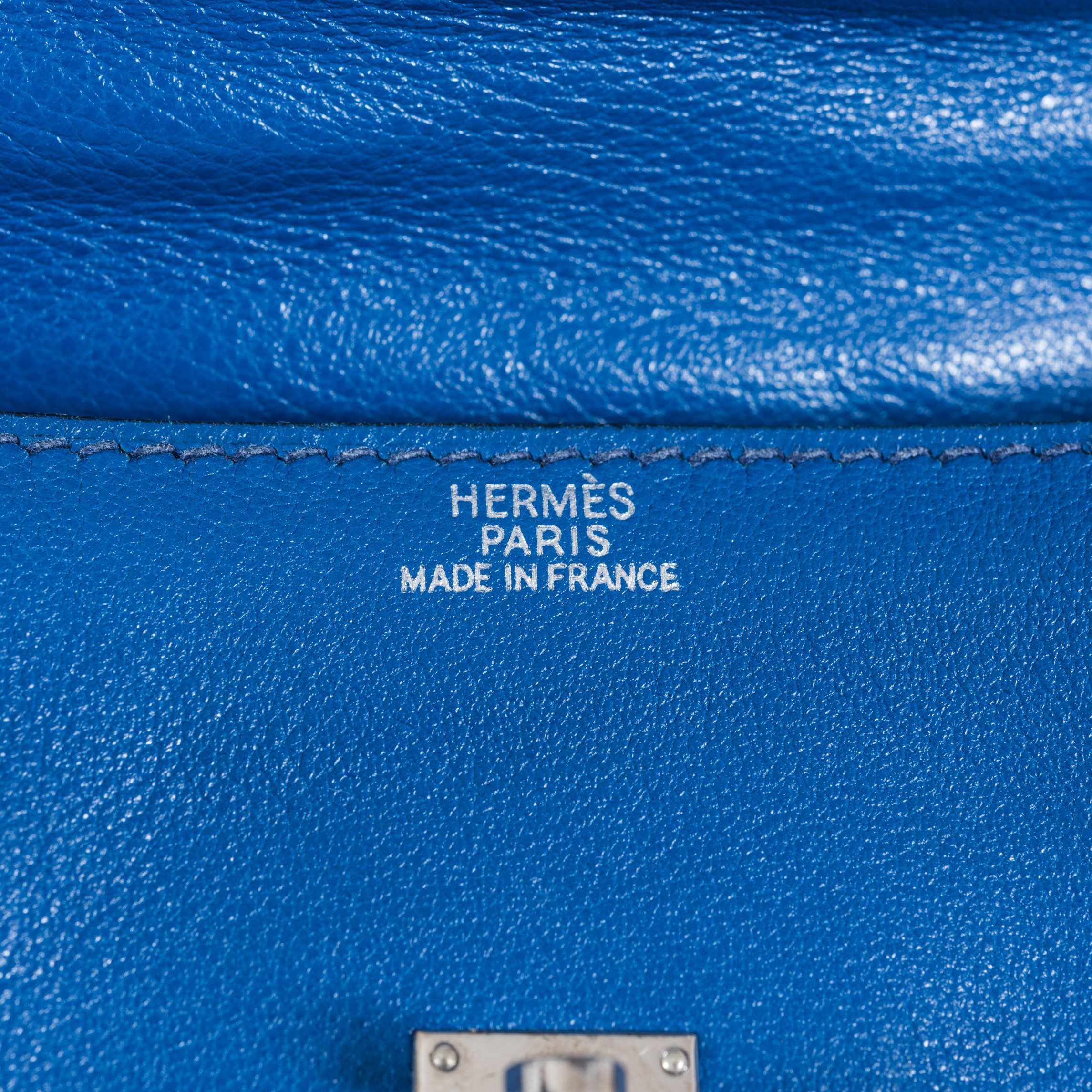 Hermès Kelly Quelle Idole Doll Bag Blue Gulliver Leather Palladium Hardware